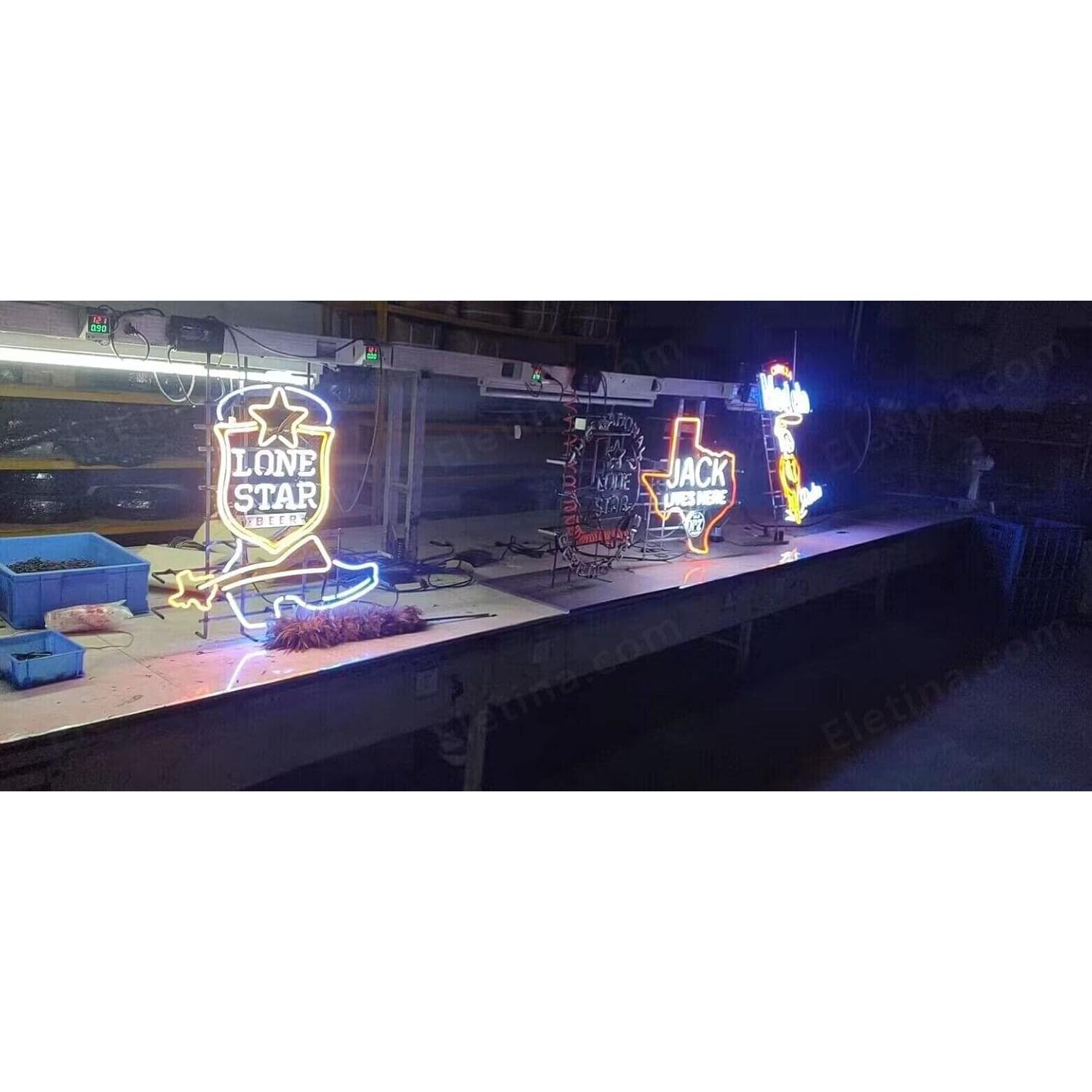 Cartel de Neón Rectangular MeiLi 61x50.8cm Bar Cerveza