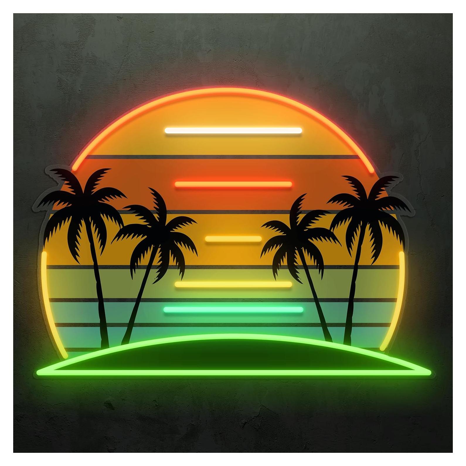 Cartel de Neón Palma Tropical Vital Neon 23x30 cm Luz LED