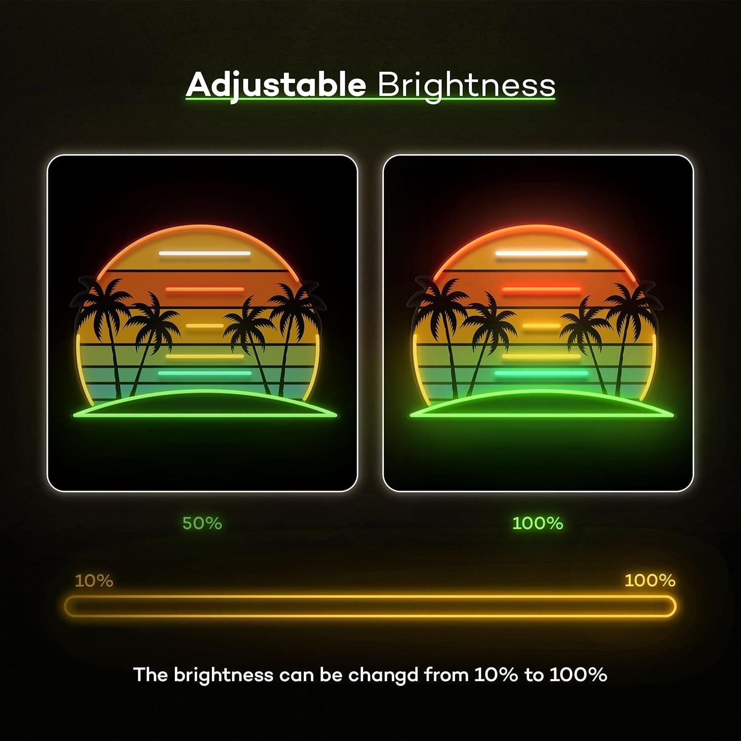 Cartel de Neón Palma Tropical Vital Neon 23x30 cm Luz LED