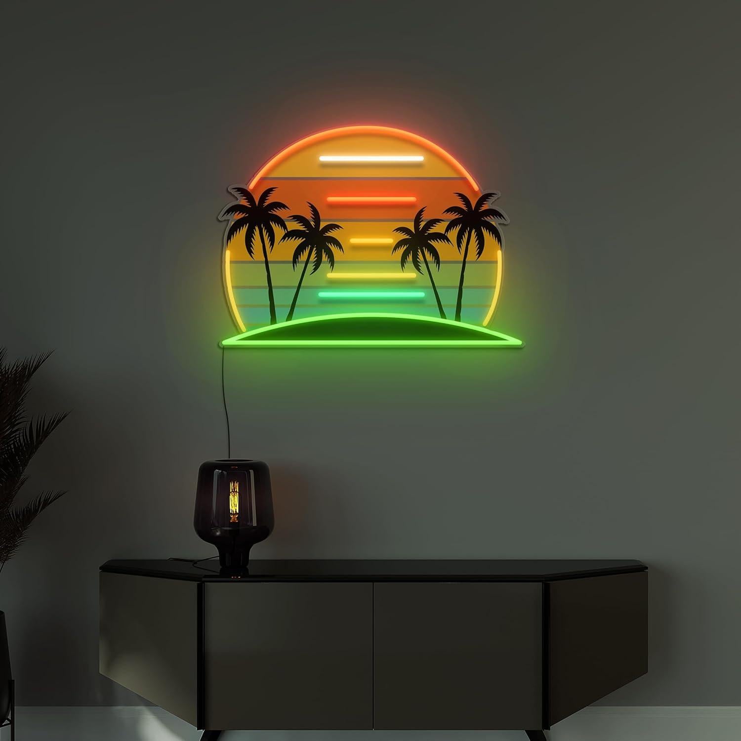 Cartel de Neón Palma Tropical Vital Neon 23x30 cm Luz LED