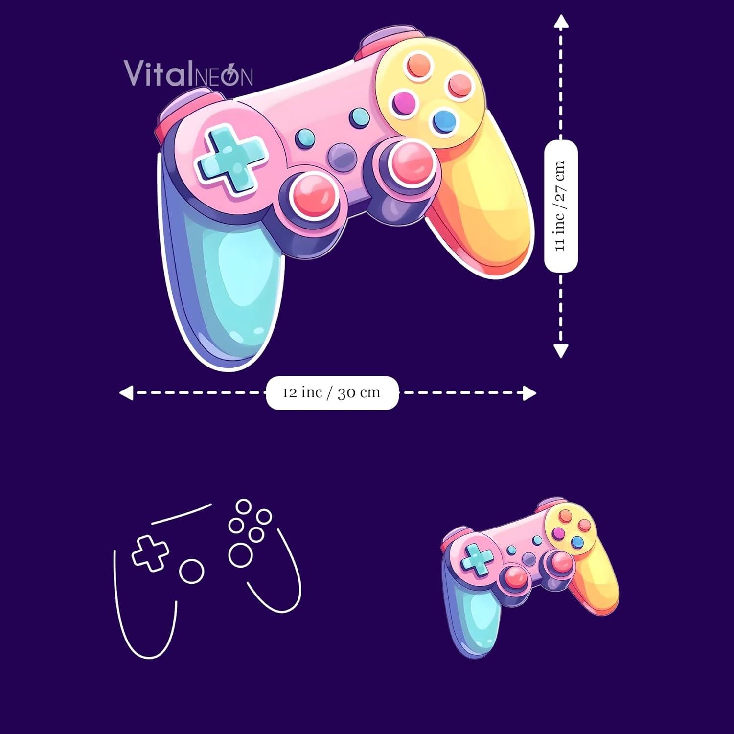 Luz de Neón LED Vital Neon Controlador de Juego 27x30 cm