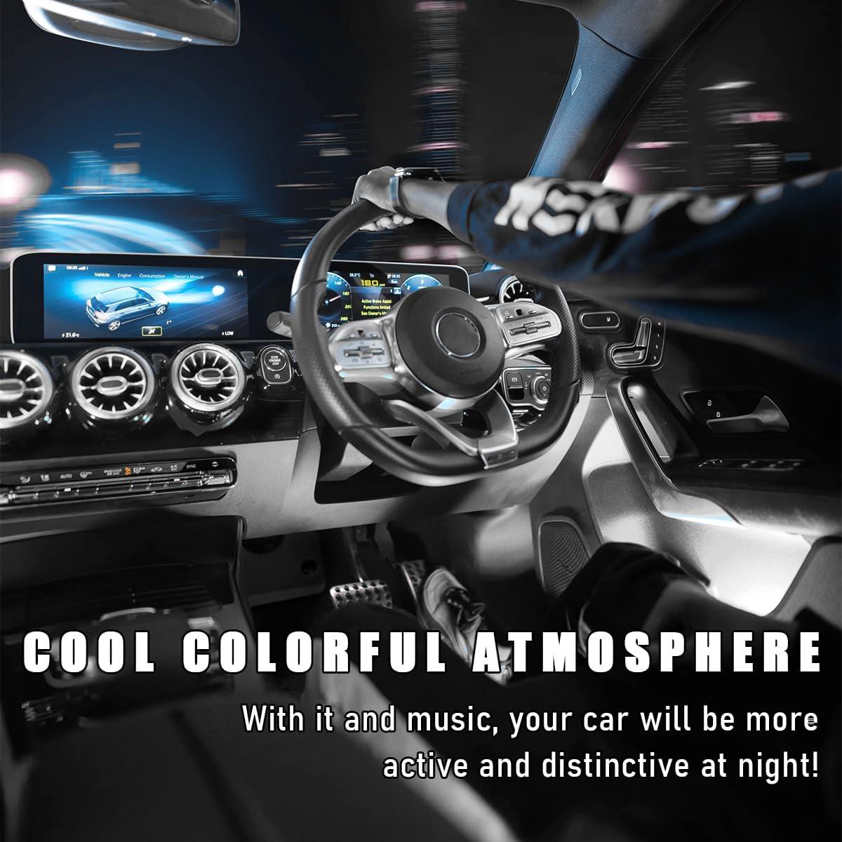 Tira de Luz LED Interior de Coche Wevdn 12V Blanca 22.5x19.1cm