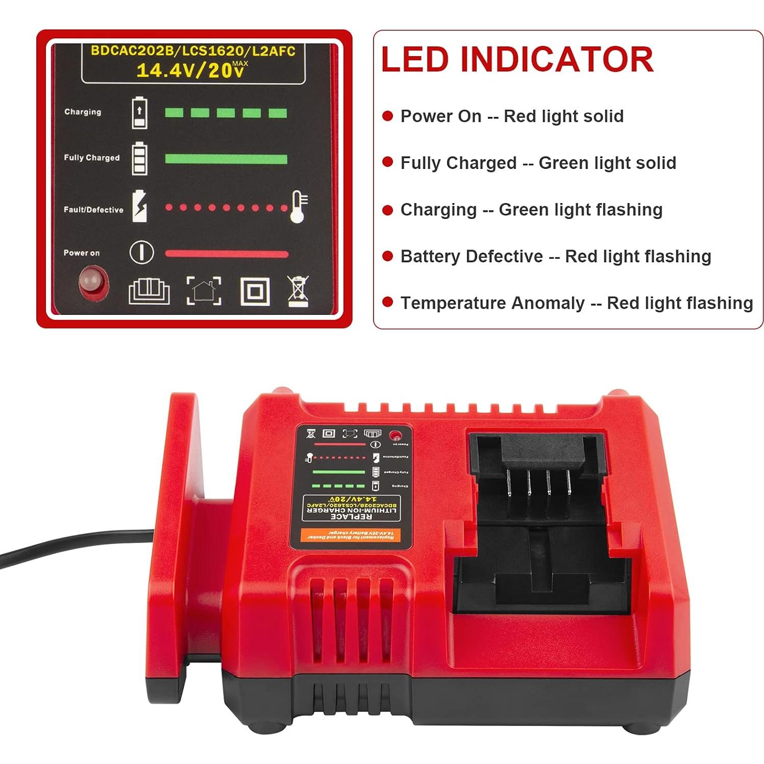 Cargador Rápido 20V BLACK+DECKER BDCAC202B Li-Ion