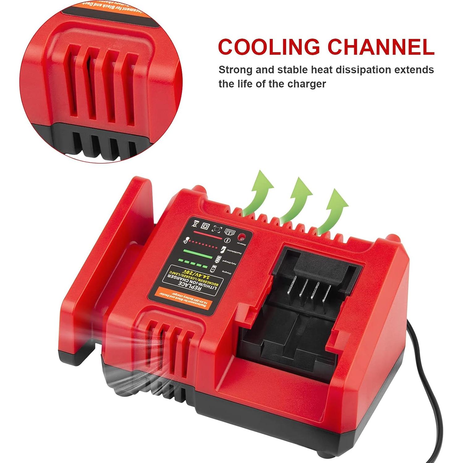 Cargador Rápido 20V BLACK+DECKER BDCAC202B Li-Ion