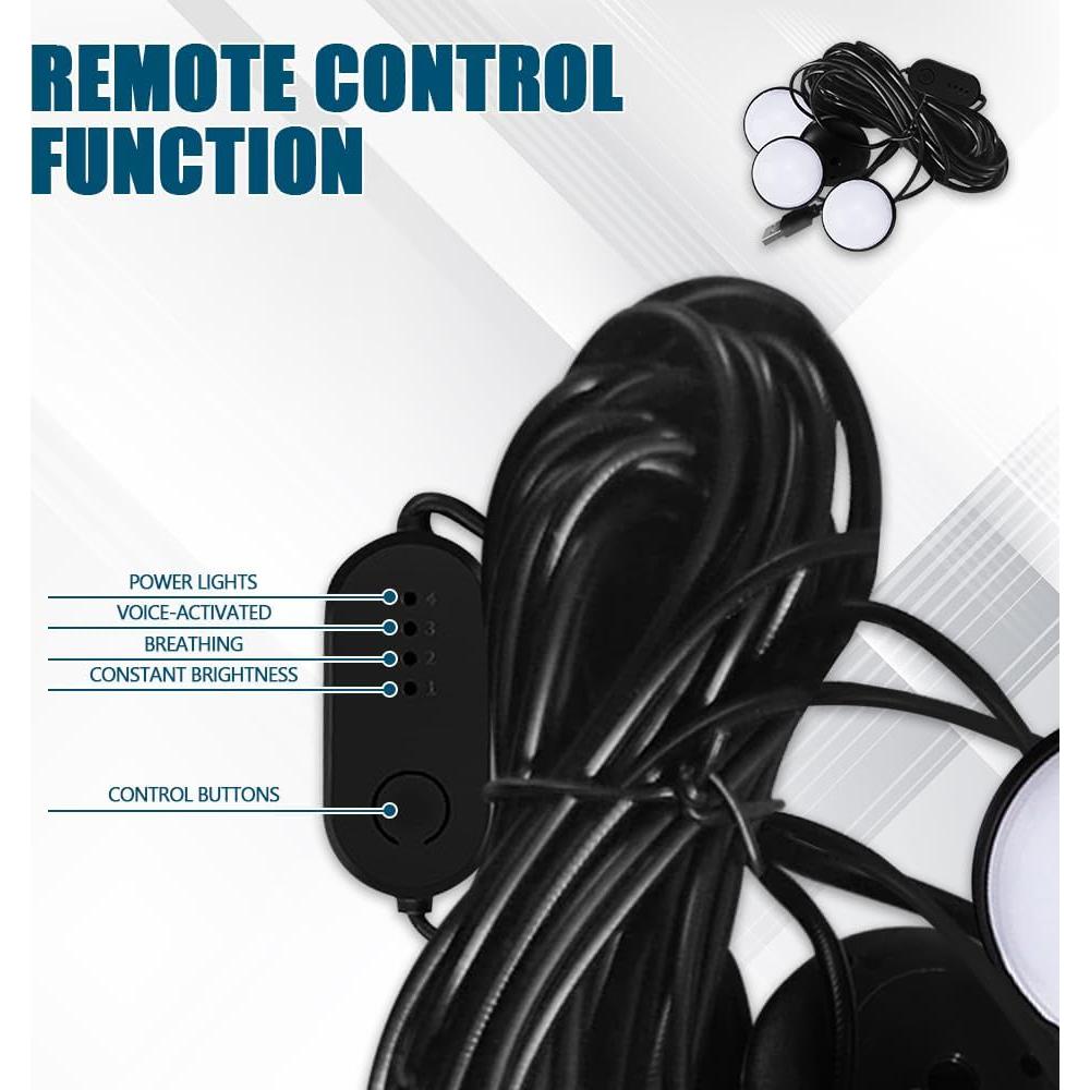 Luces LED RGOAANC para Pedales de Coche, RGB, 1.7m y 2.2m