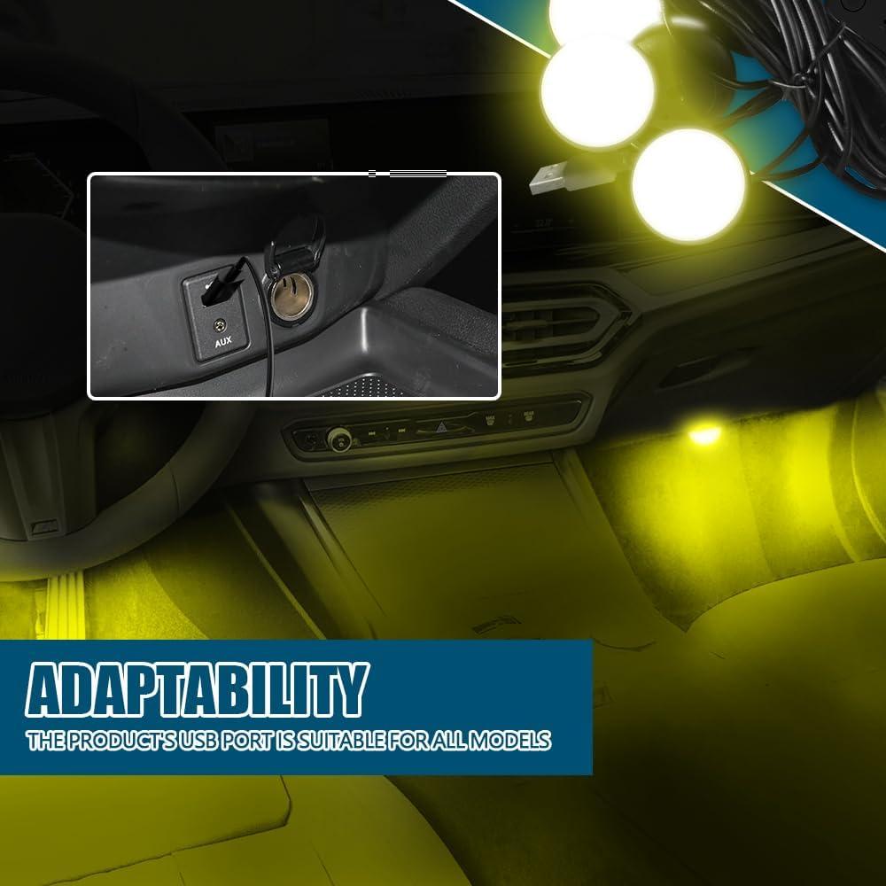 Luces LED RGOAANC para Pedales de Coche, RGB, 1.7m y 2.2m