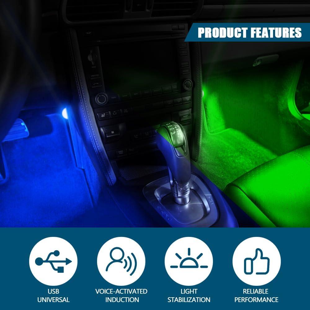 Luces LED RGOAANC para Pedales de Coche, RGB, 1.7m y 2.2m