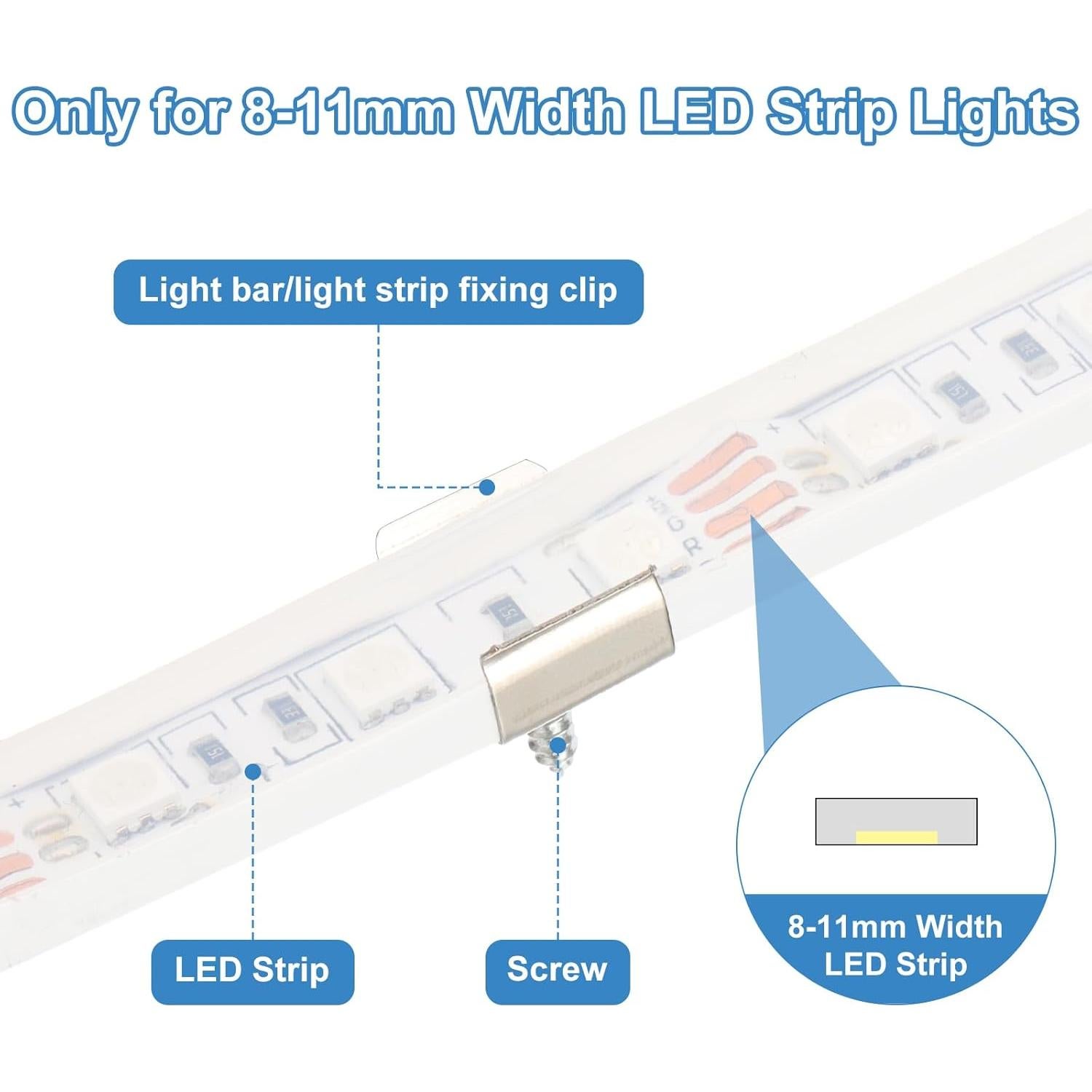 Soportes de Montaje para Luces LED PATIKIL, 70 Clips Acero Inoxidable