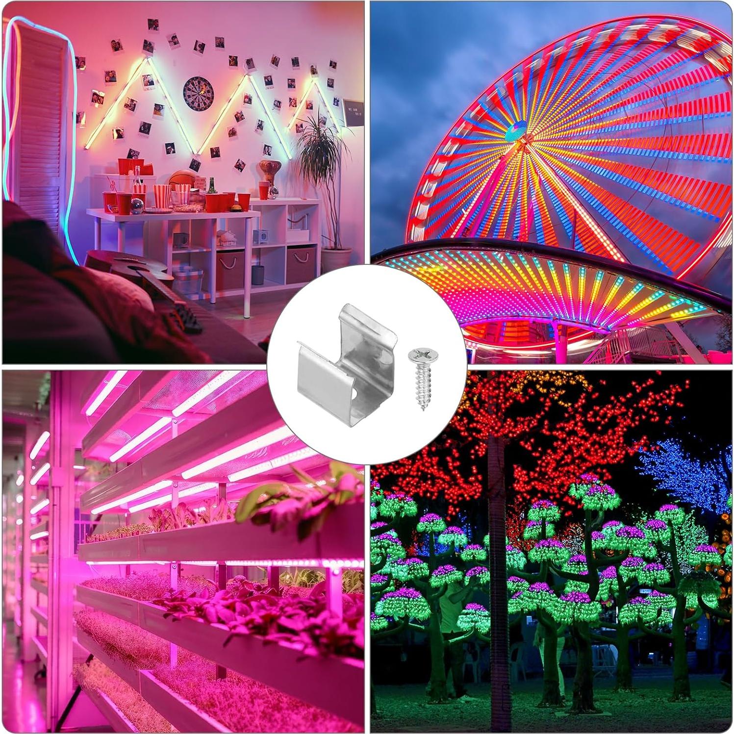 Soportes de Montaje para Luces LED PATIKIL, 70 Clips Acero Inoxidable