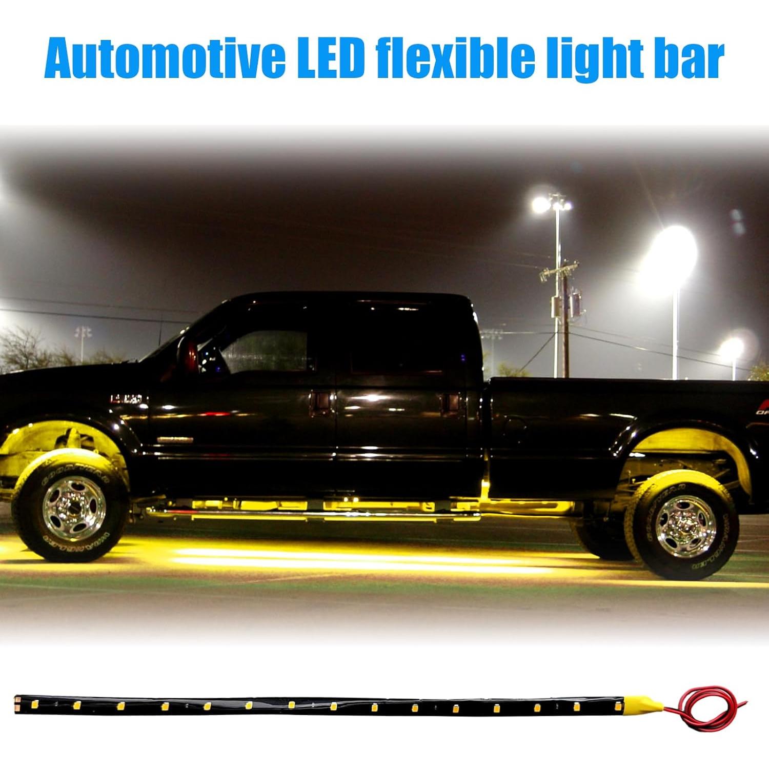 Tira de Luz LED Bajo Carro Dickno Amarillo 6 Pcs 30.48 cm