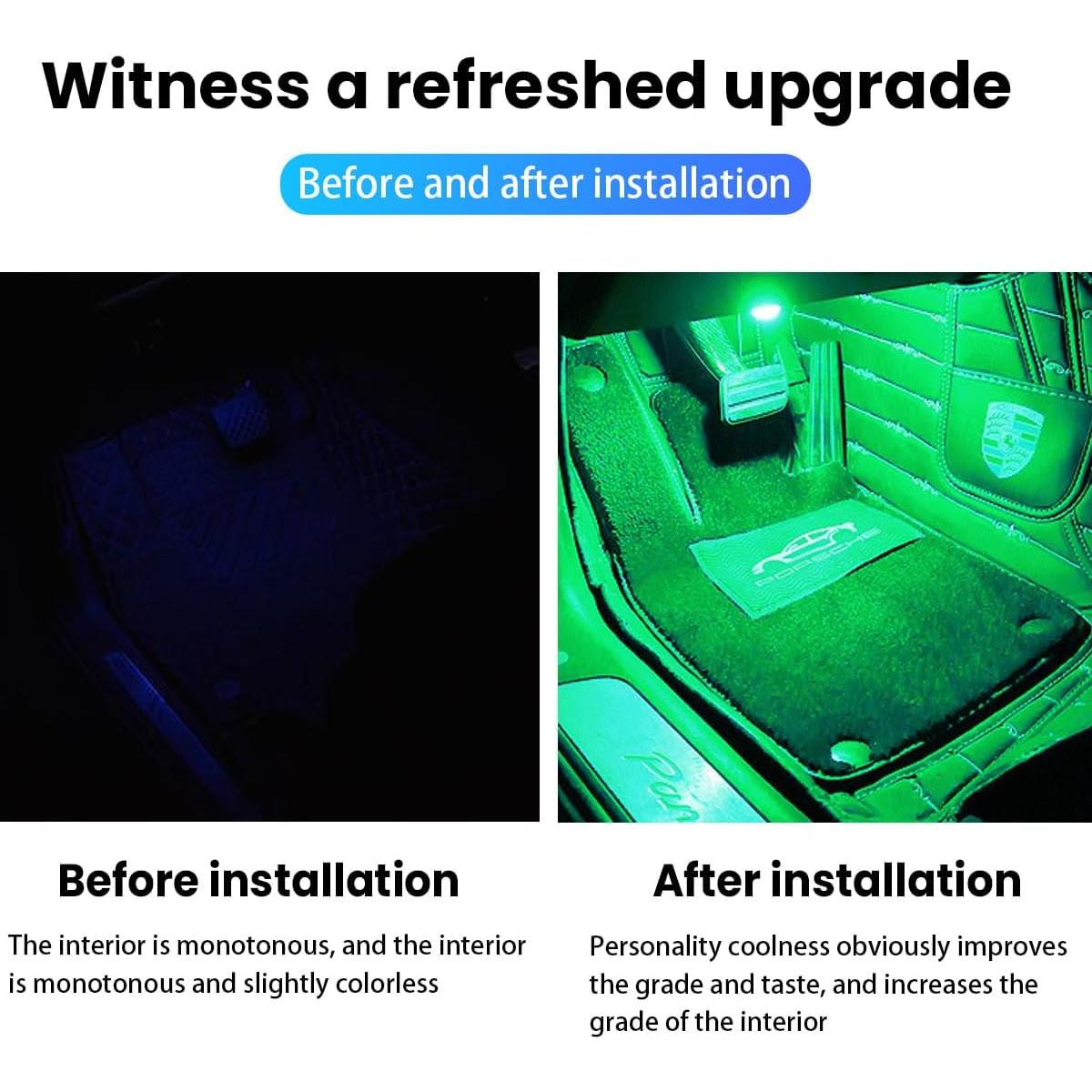 Luces LED Ambientales para Automóvil BESULEN Verde USB 4 Piezas