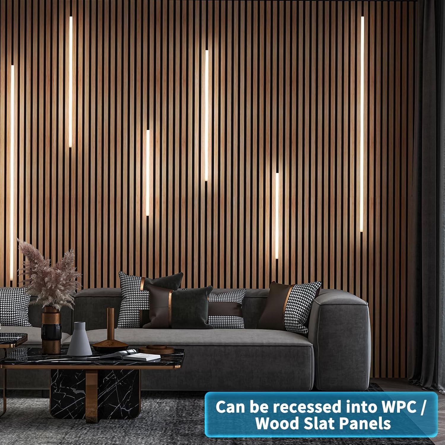 Art3d LED Recessed Lighting Kit - 6pcs Self-adhesive White LED Light with Smart Switch, 3000k Touching Switch Light for Wood Slat Wall Panels, Headboards, Stairs, Home decor, Under Cabinet Strip Light