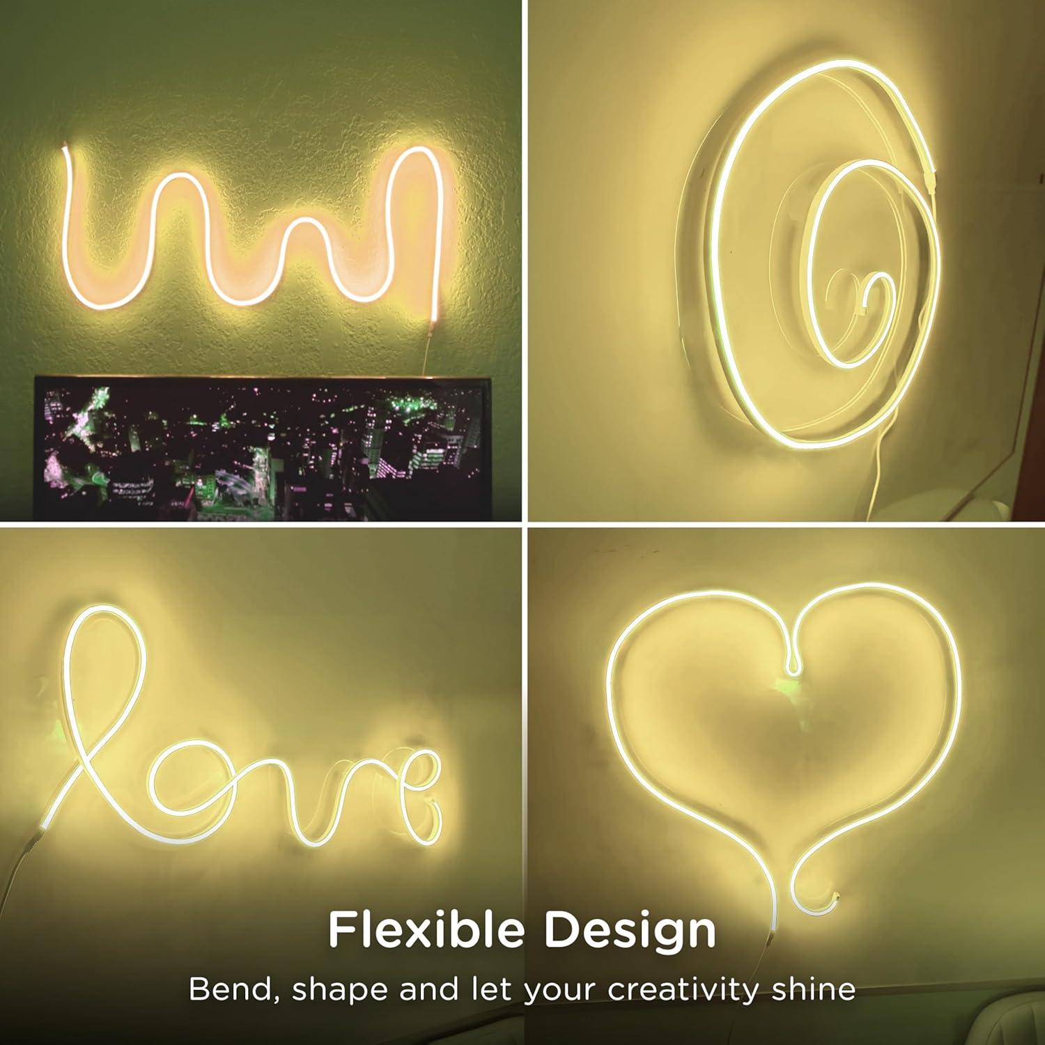 Luz LED Flexible USB 1.98m Luces de Noche Blanca Cálida