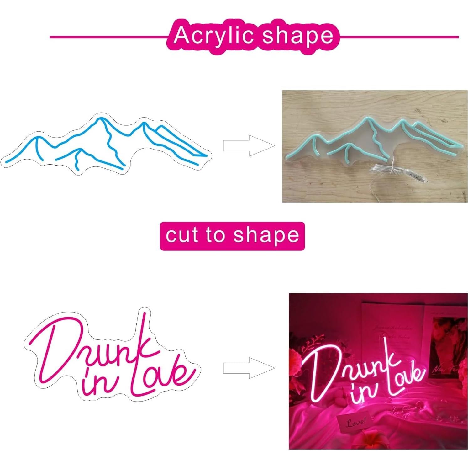 Luz de Neón LED YNNxDzi 37x50cm Blanca para Decoración