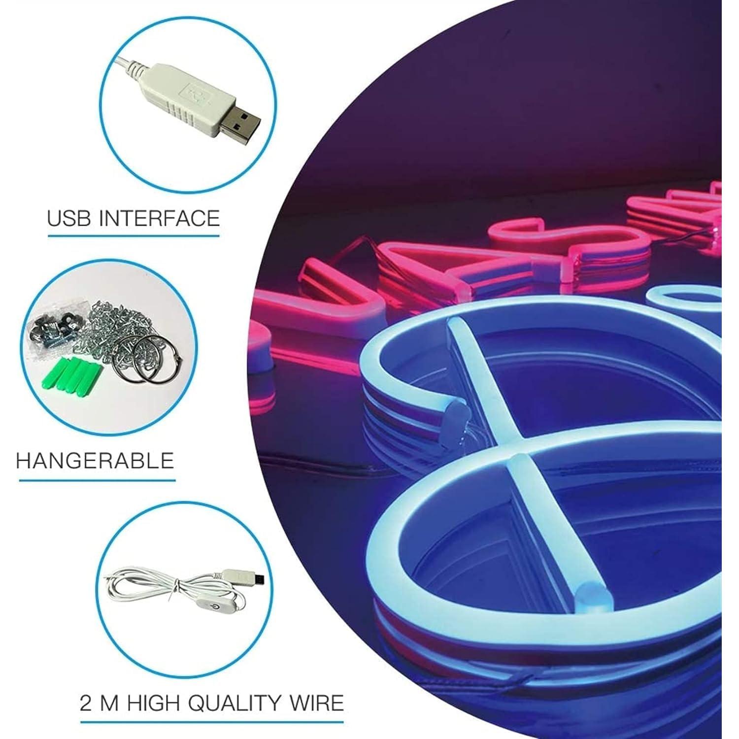 Luz de Neón LED YNNxDzi 37x50cm Blanca para Decoración