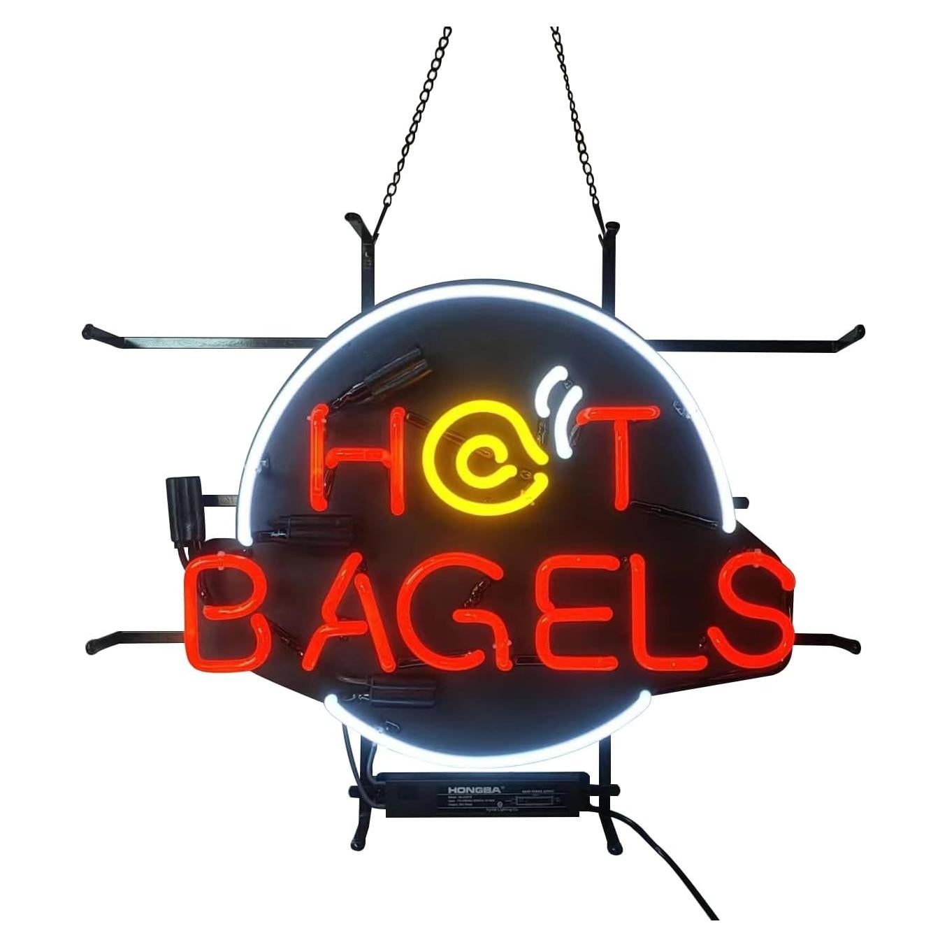 Cartel de Luz de Neón Hecho a Mano Hvkeer 24x20 cm Bagel Abierto