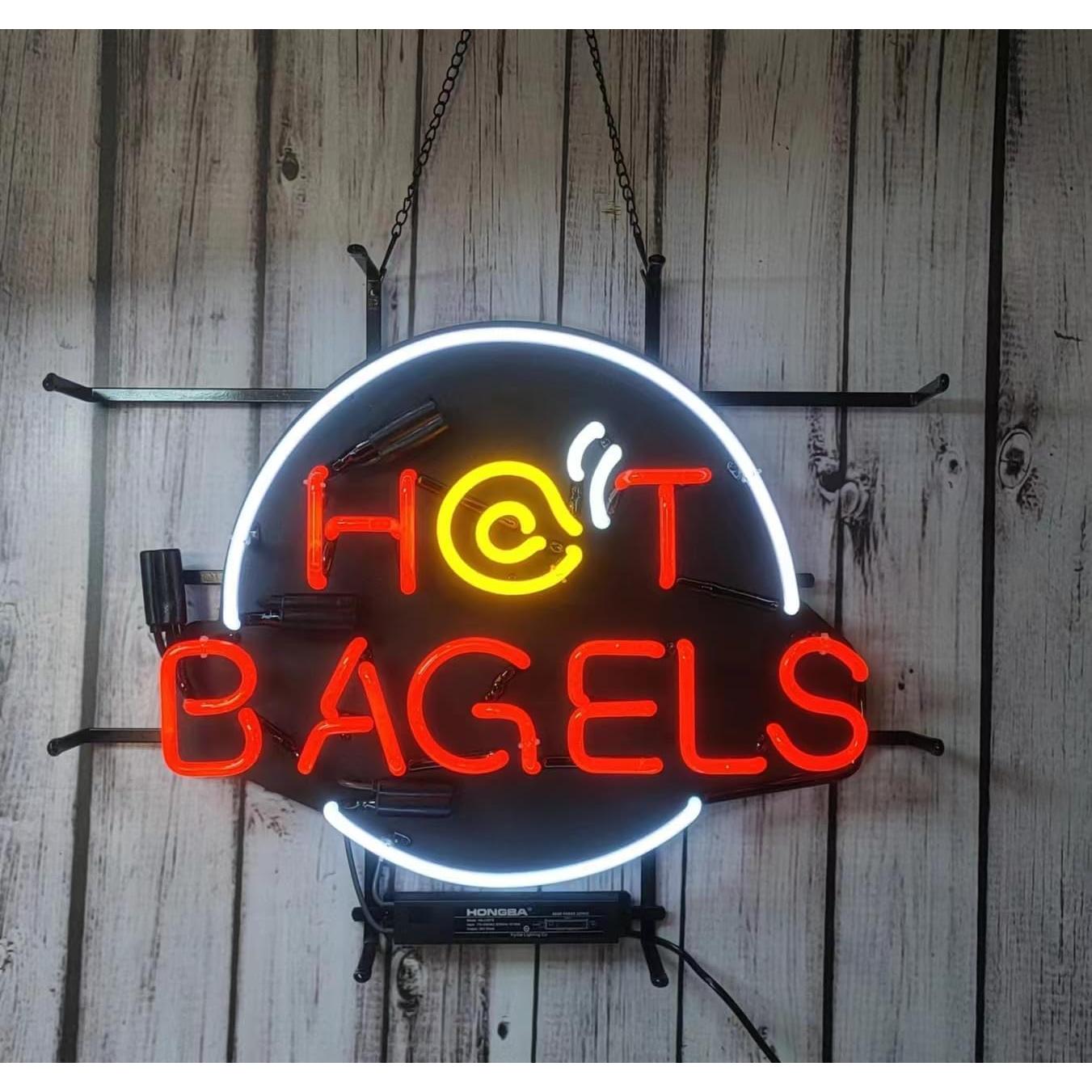 Cartel de Luz de Neón Hecho a Mano Hvkeer 24x20 cm Bagel Abierto