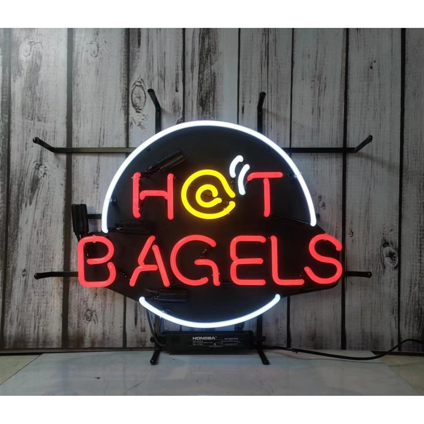 Cartel de Luz de Neón Hecho a Mano Hvkeer 24x20 cm Bagel Abierto