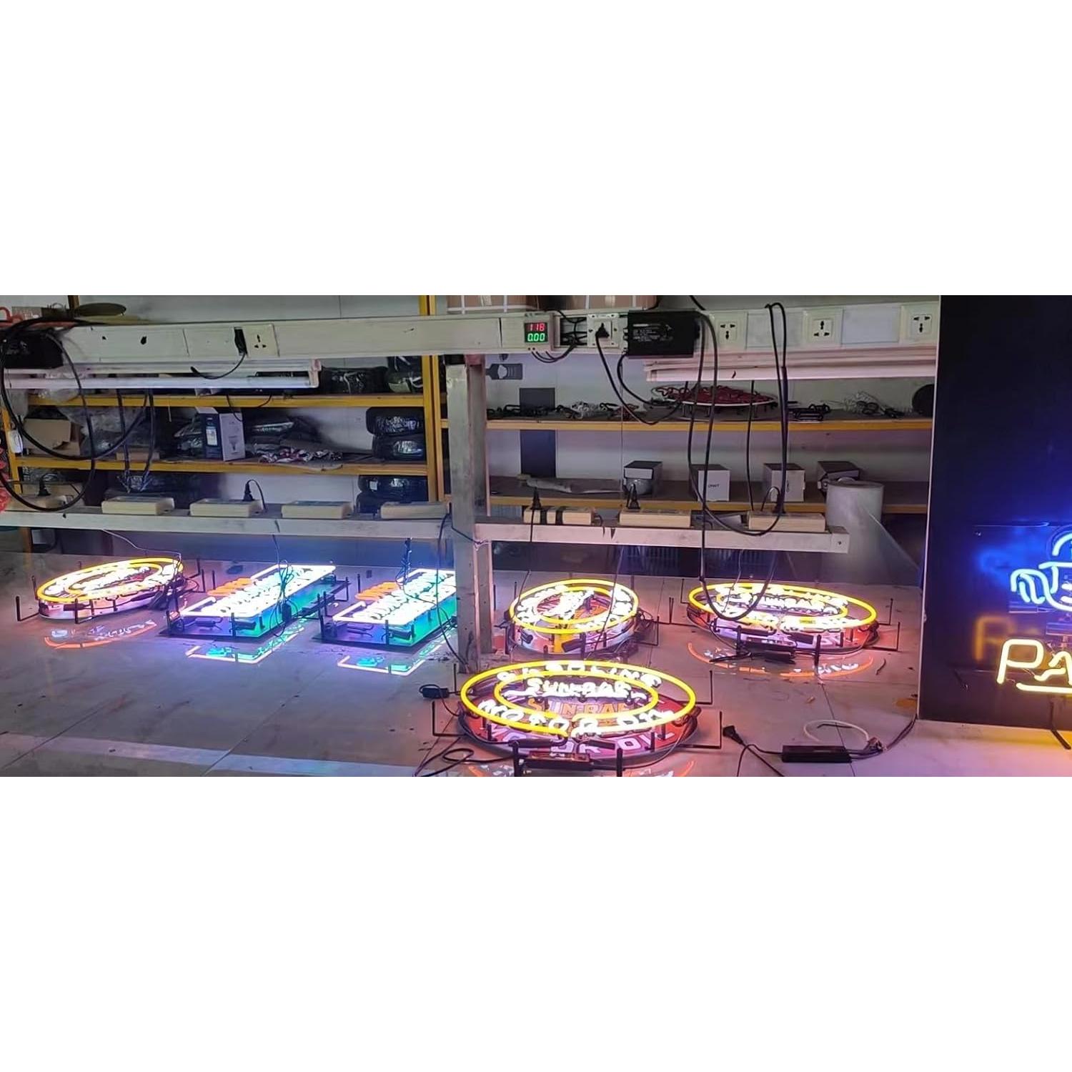 Cartel de Luz de Neón Hecho a Mano Hvkeer 24x20 cm Bagel Abierto