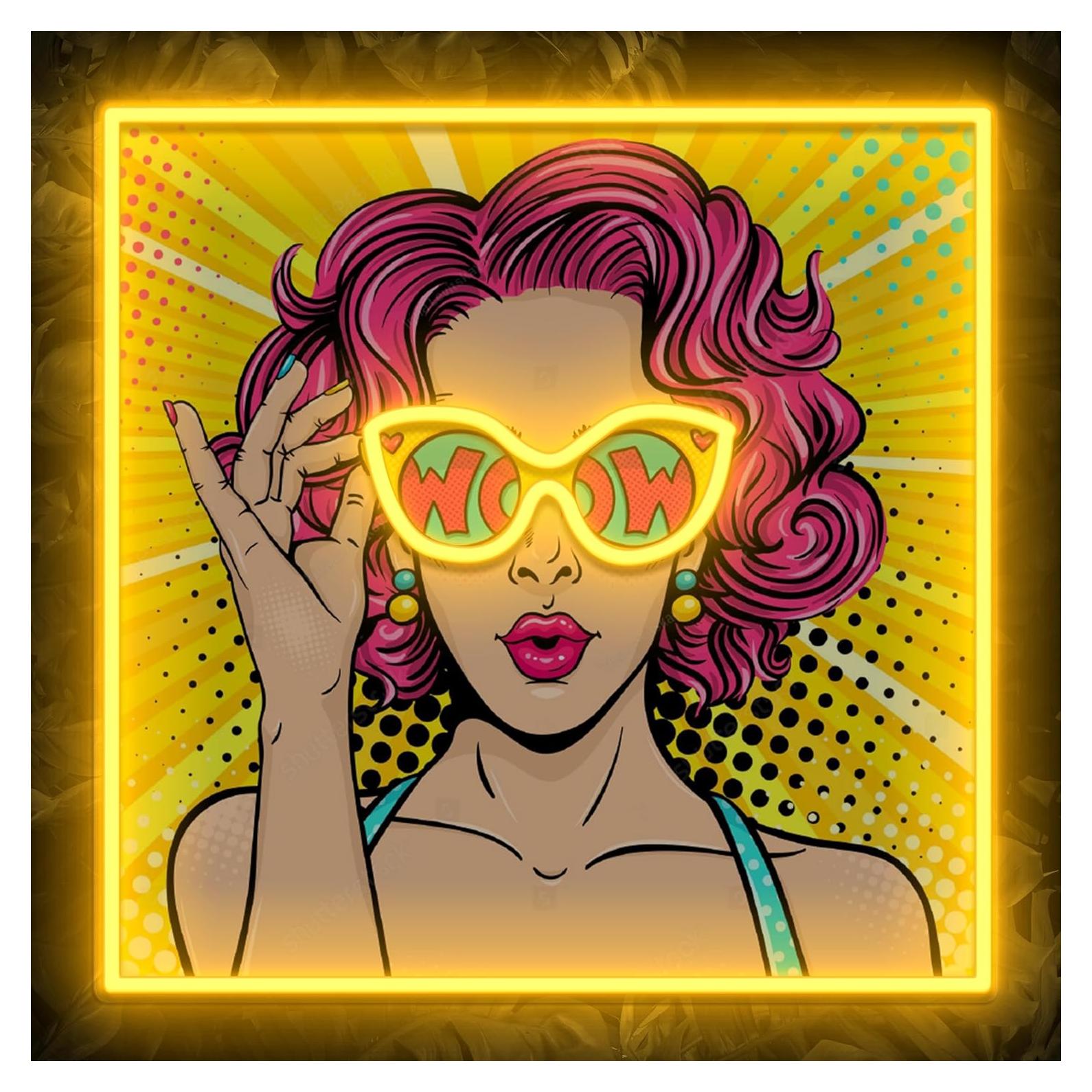 Cartel de Neón LED Vital Neon WOW Lady 30 cm USB