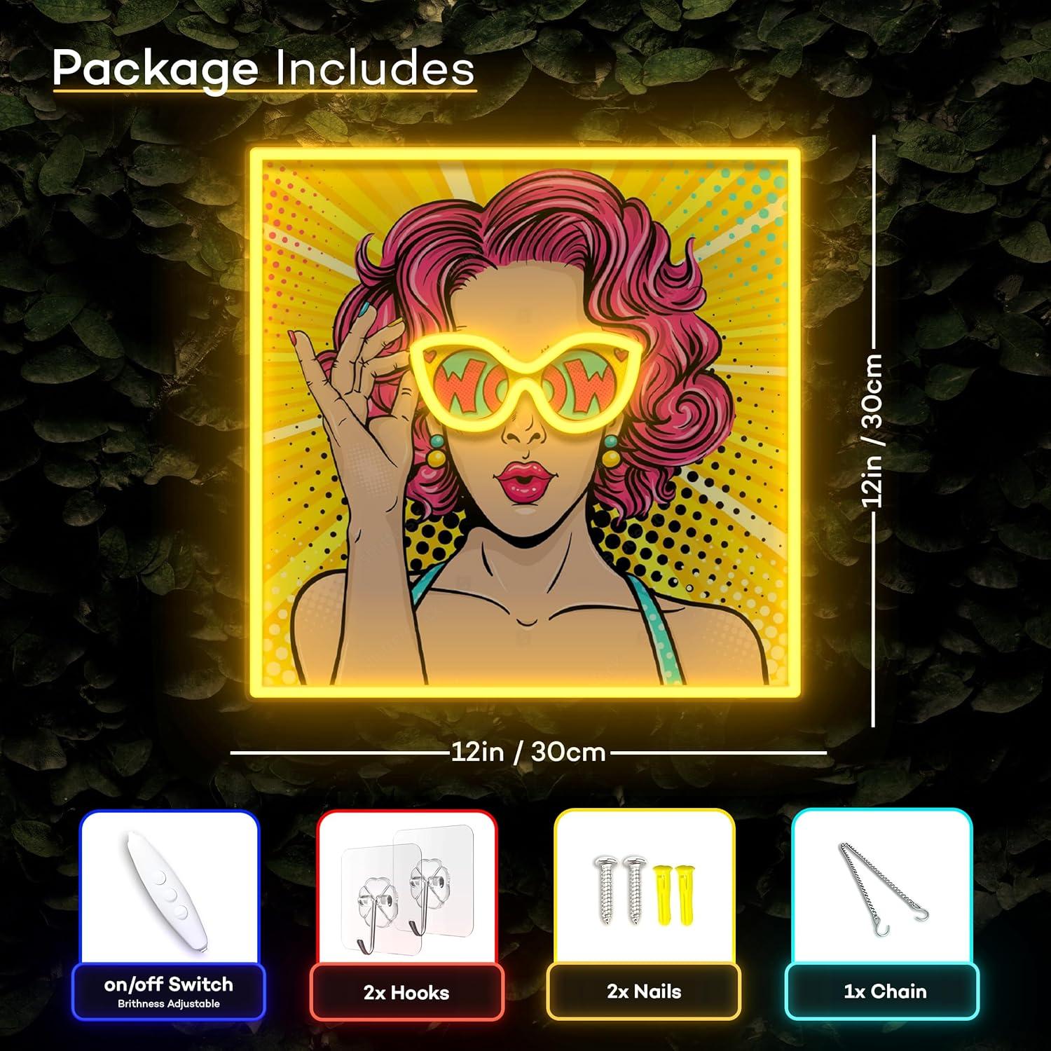 Cartel de Neón LED Vital Neon WOW Lady 30 cm USB