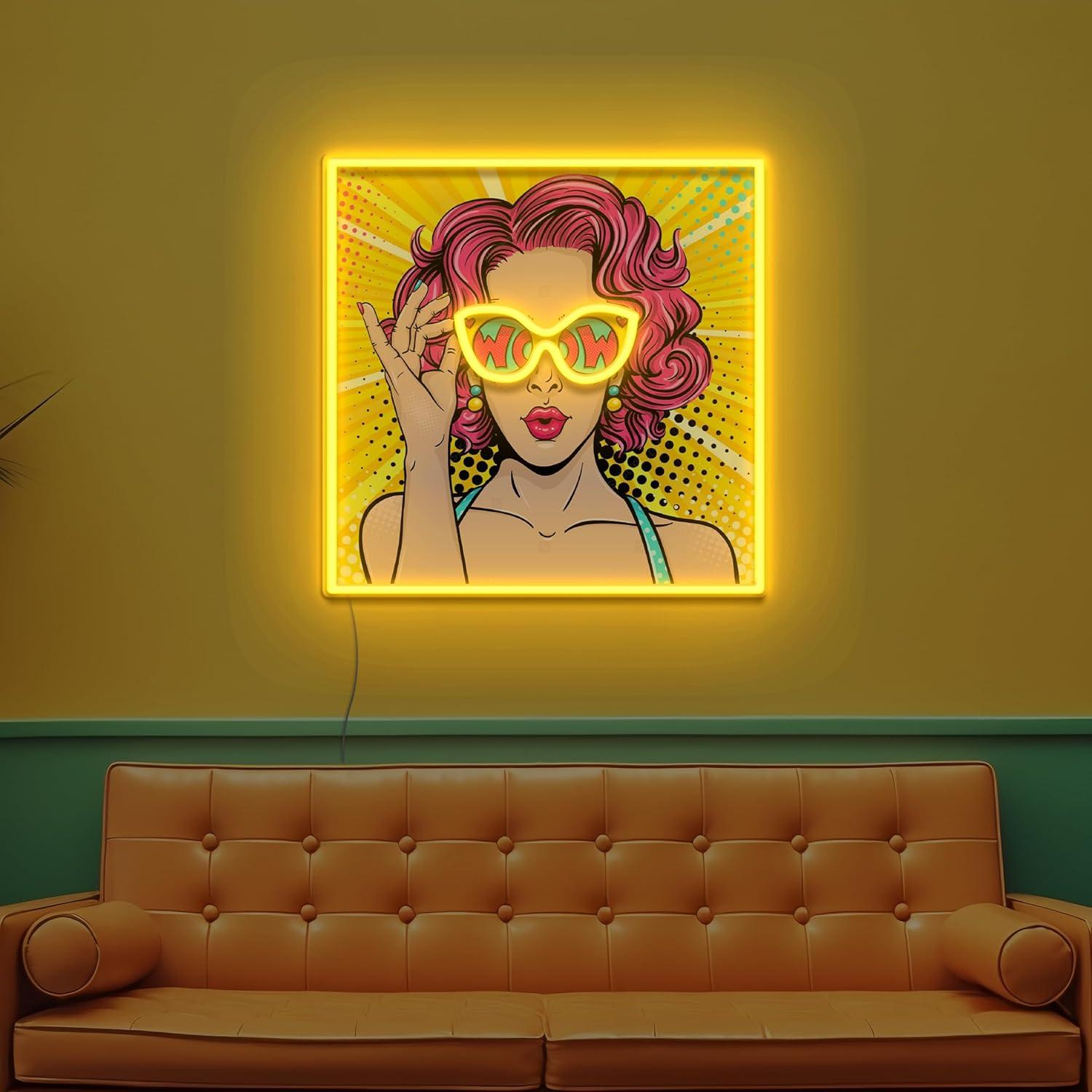 Cartel de Neón LED Vital Neon WOW Lady 30 cm USB