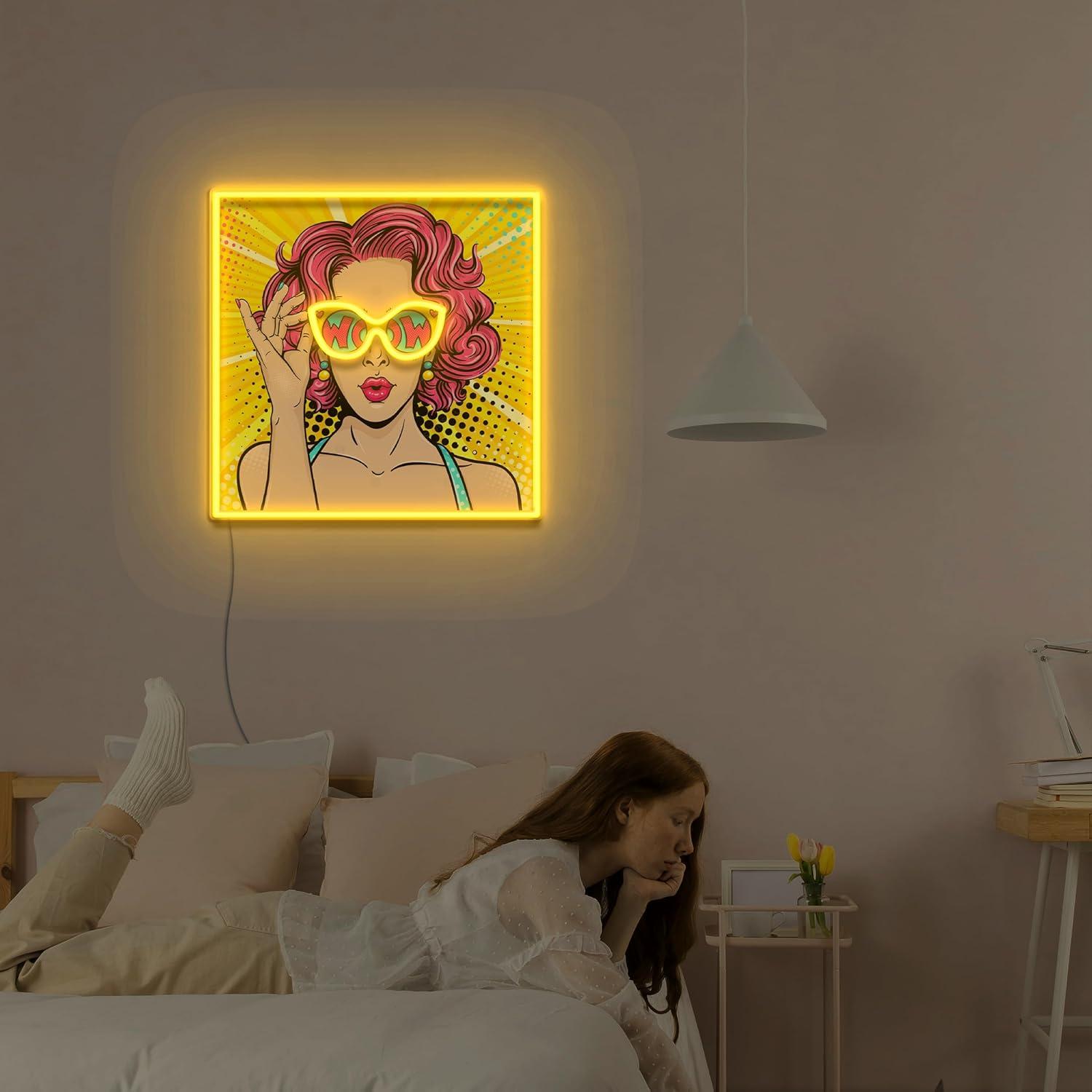 Cartel de Neón LED Vital Neon WOW Lady 30 cm USB