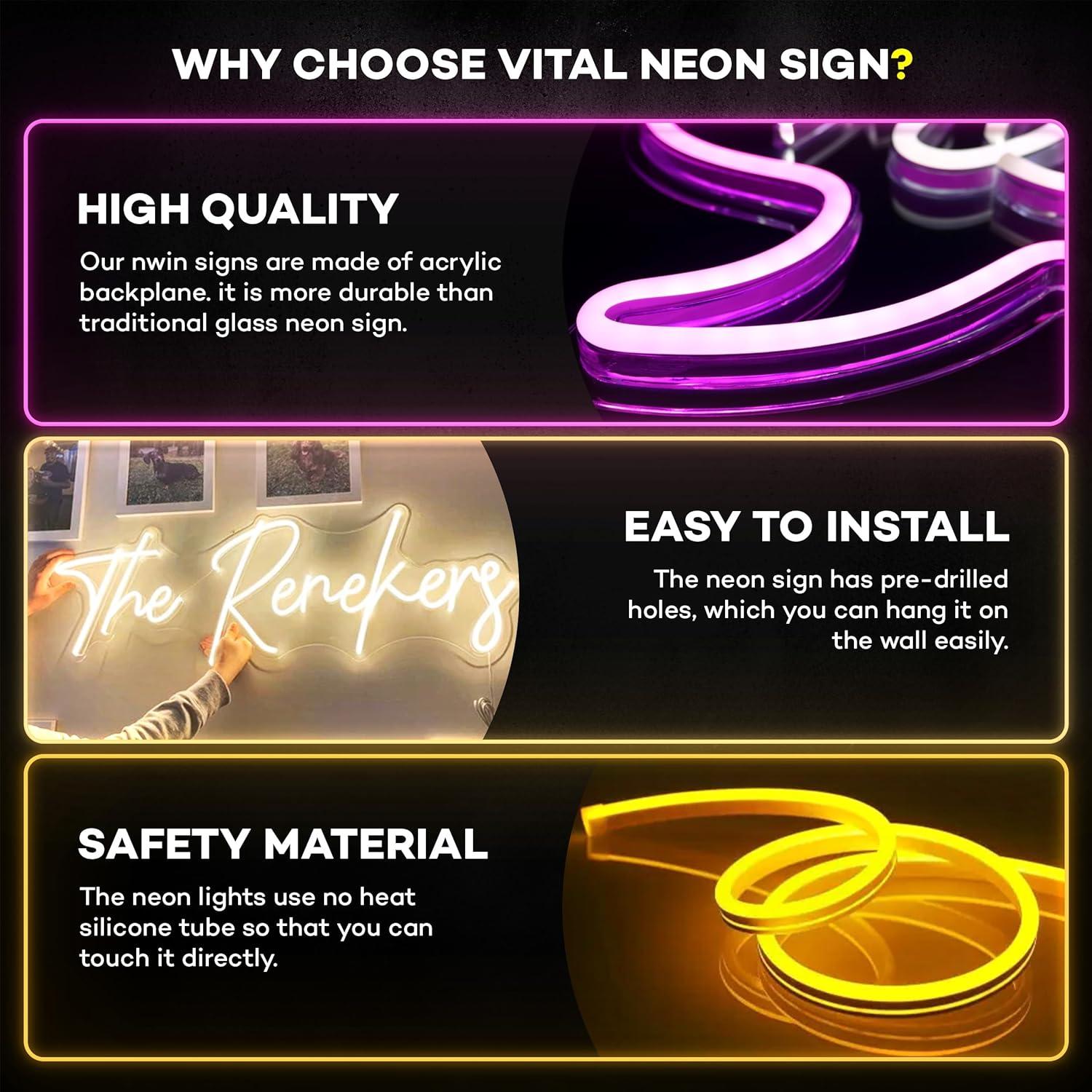 Cartel de Neón LED Vital Neon WOW Lady 30 cm USB