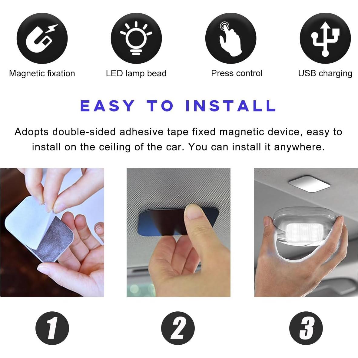 Lámpara de Techo Interior de Coche Ohleats Beige LED USB