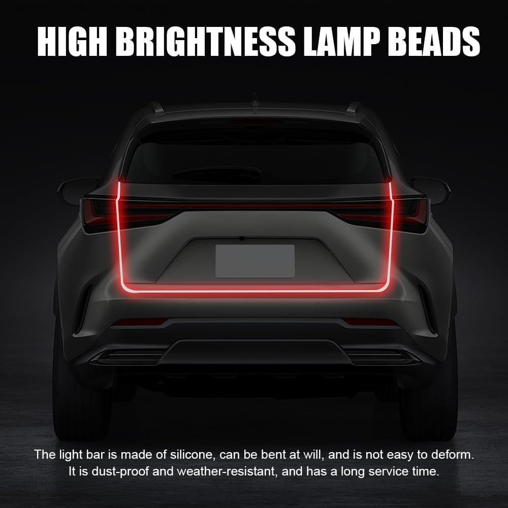 Tira de luz LED para capó de coche QZTYTY 2M Rojo Impermeable