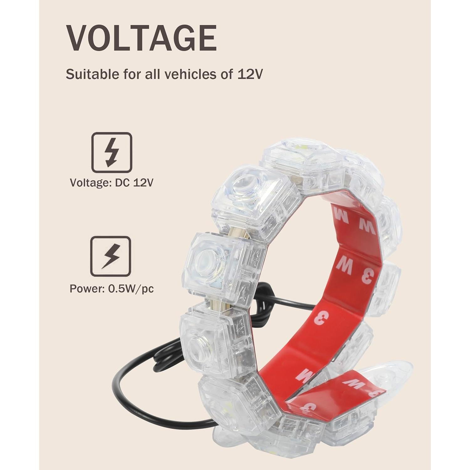 Luces LED Antiniebla bylikeho 24.1cm Impermeables 12 LEDs