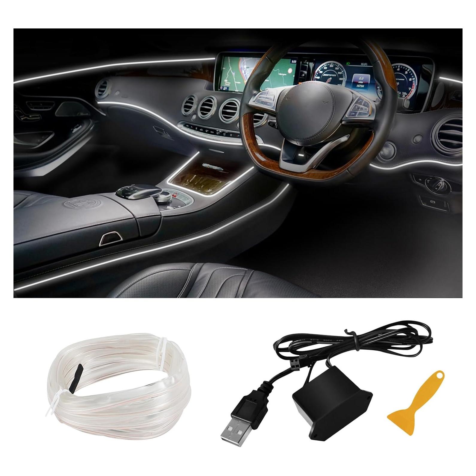 Tira de luces LED Hbxdeco 5m RGB USB para coche interior