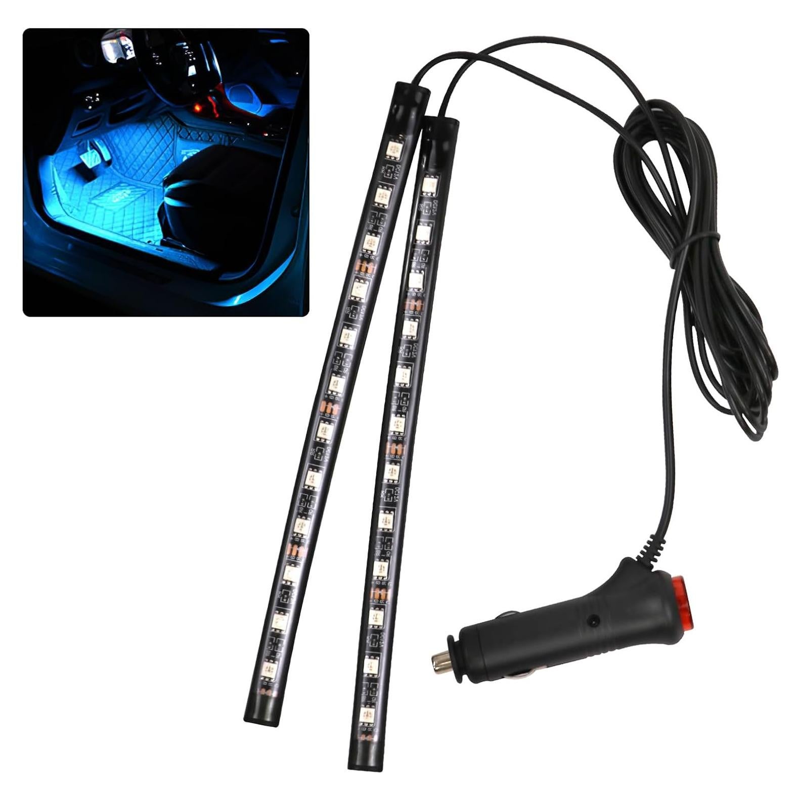 Tira de Luz LED para Auto Ongfuwu 12V Azul Hielo 24 LED