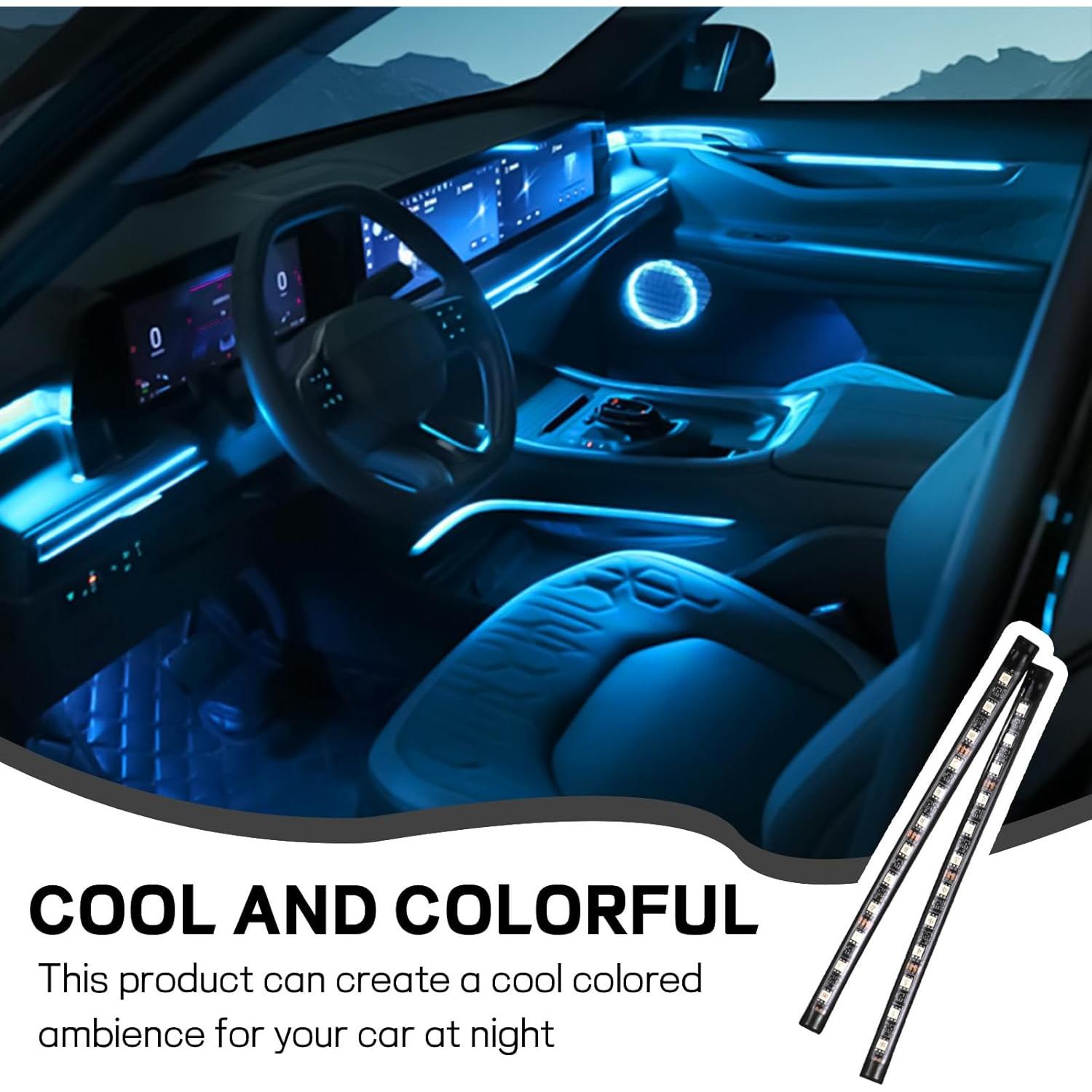 Tira de Luz LED para Auto Ongfuwu 12V Azul Hielo 24 LED