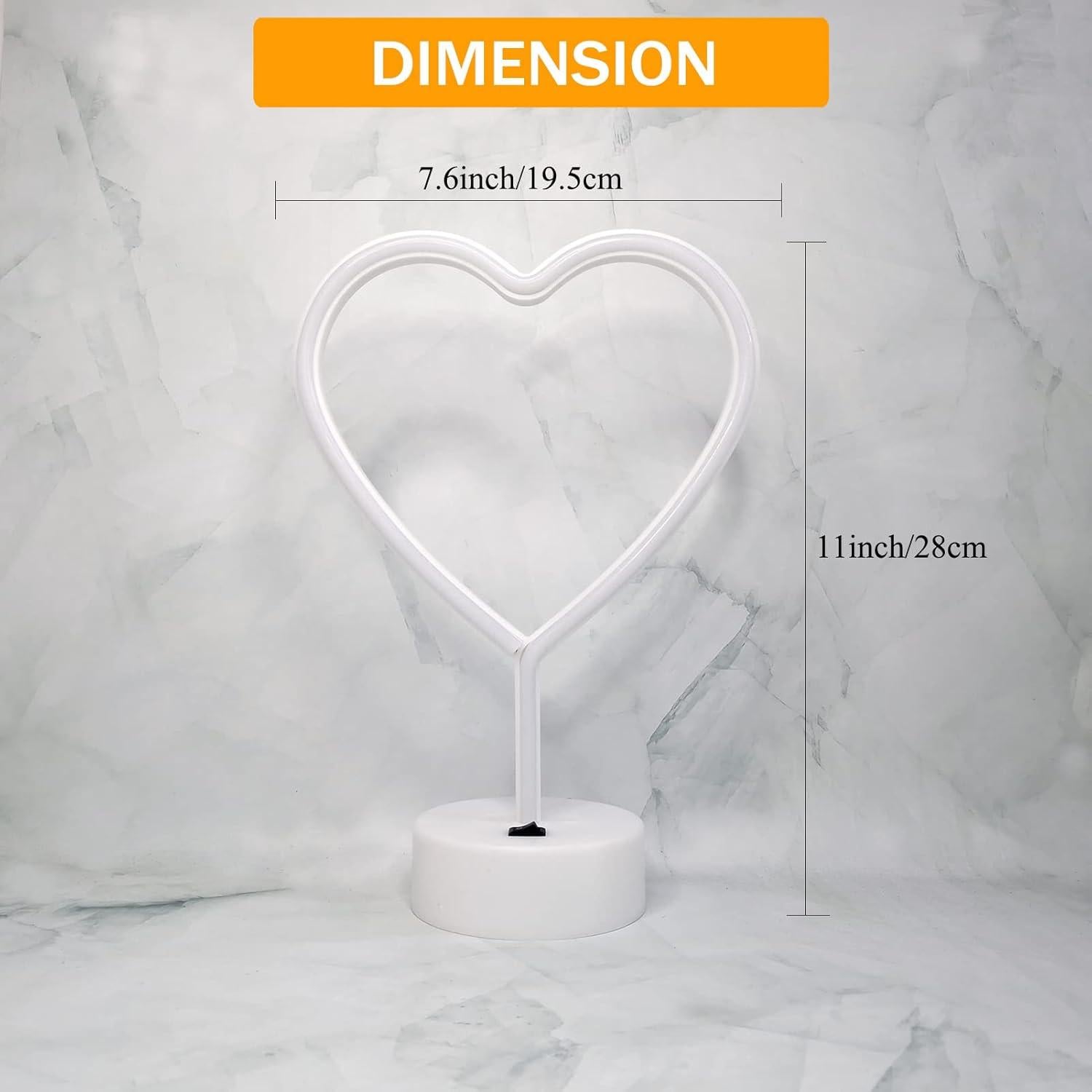 Luz LED Corazón Rosa VIFULIN, Decoración USB/Batería 30.48 cm