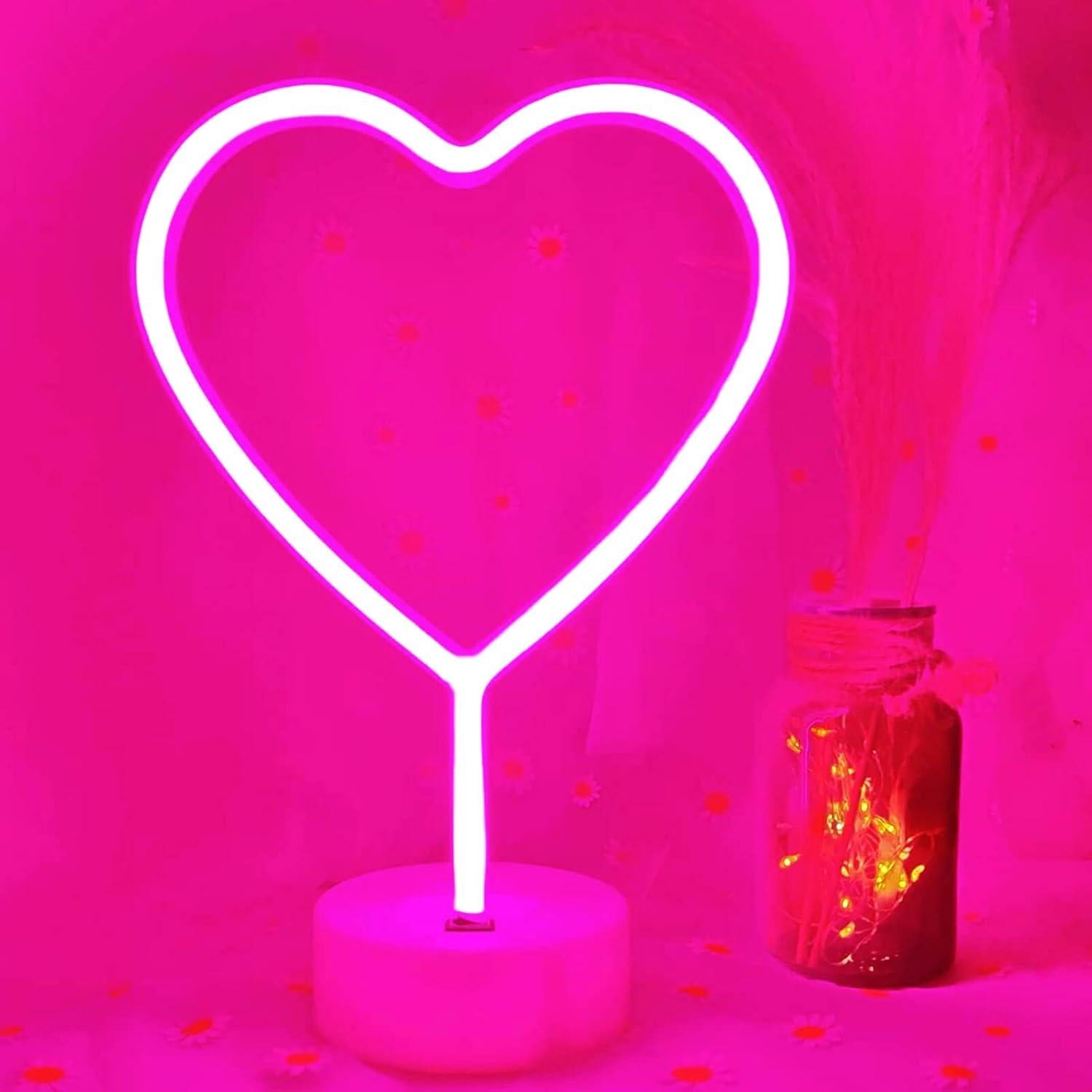 Luz LED Corazón Rosa VIFULIN, Decoración USB/Batería 30.48 cm