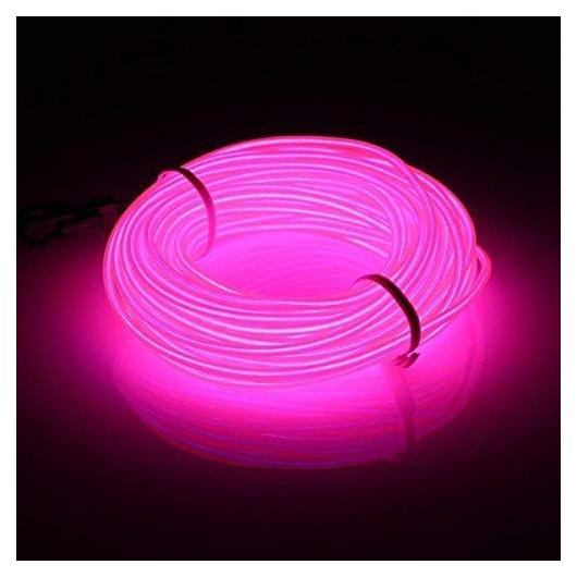 Tubo de Luz Neon EL Wire Abaldi 5m Rosa Iluminación a Batería