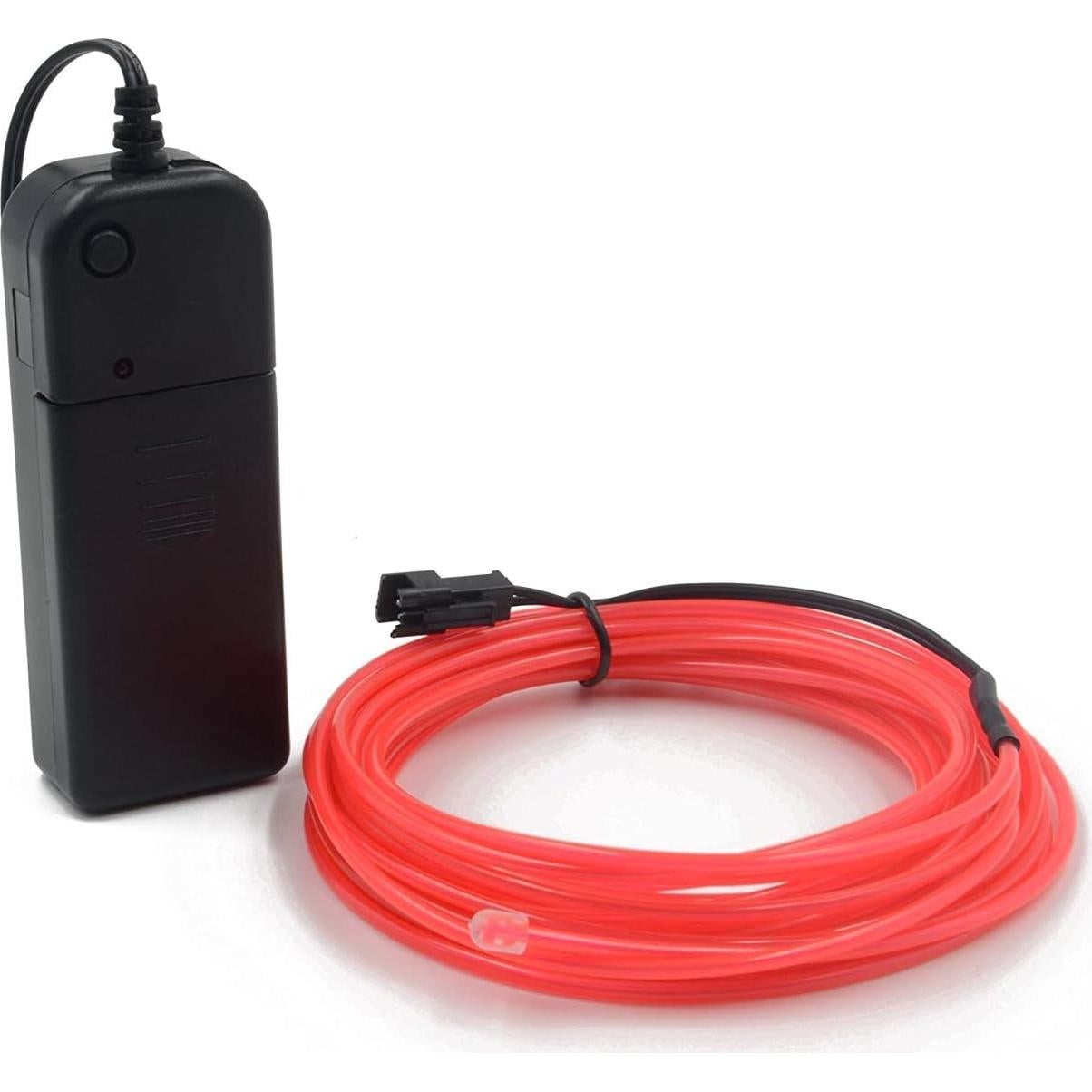 Tubo de Luz Neon EL Wire Abaldi 5m Rosa Iluminación a Batería