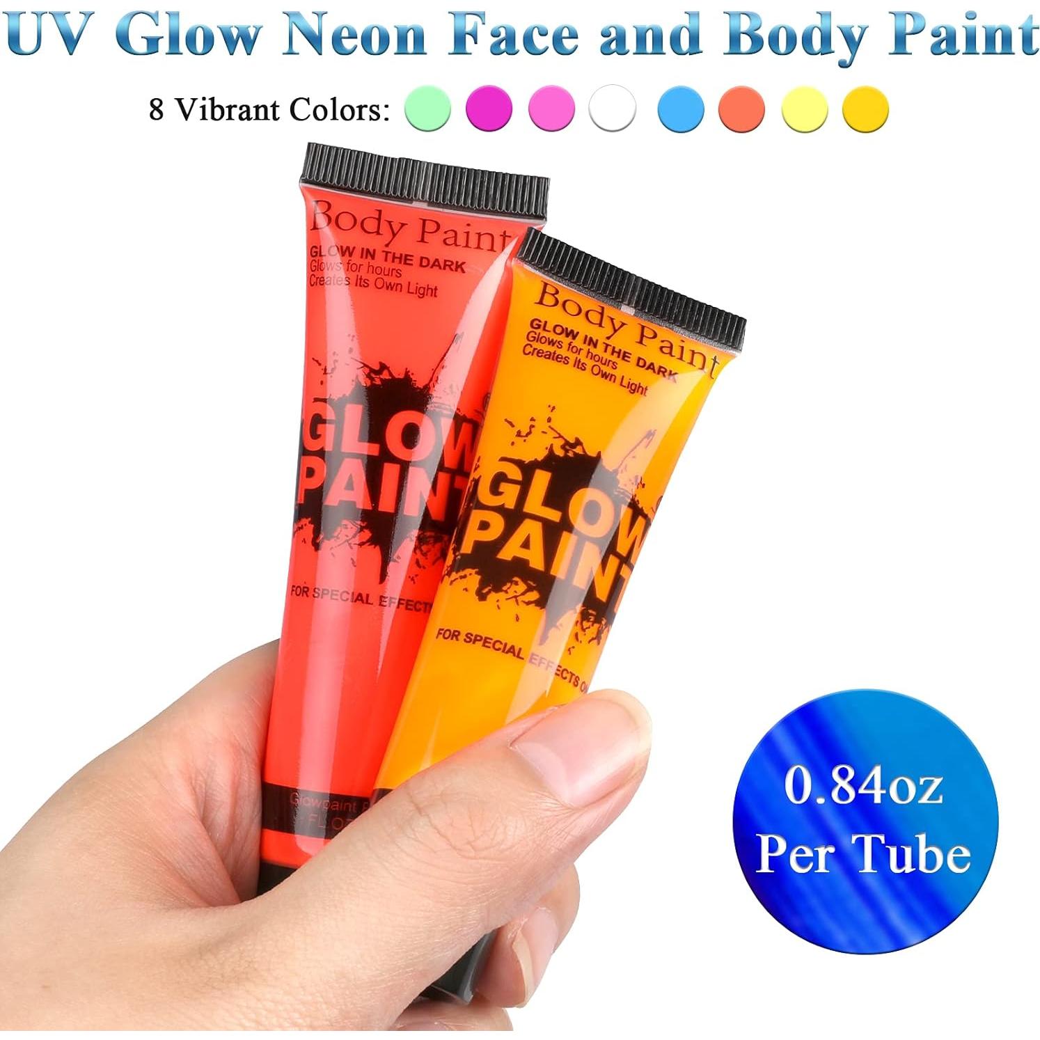 Pintura Facial y Corporal Neón UV Fenshine - 8 Tubos 24g