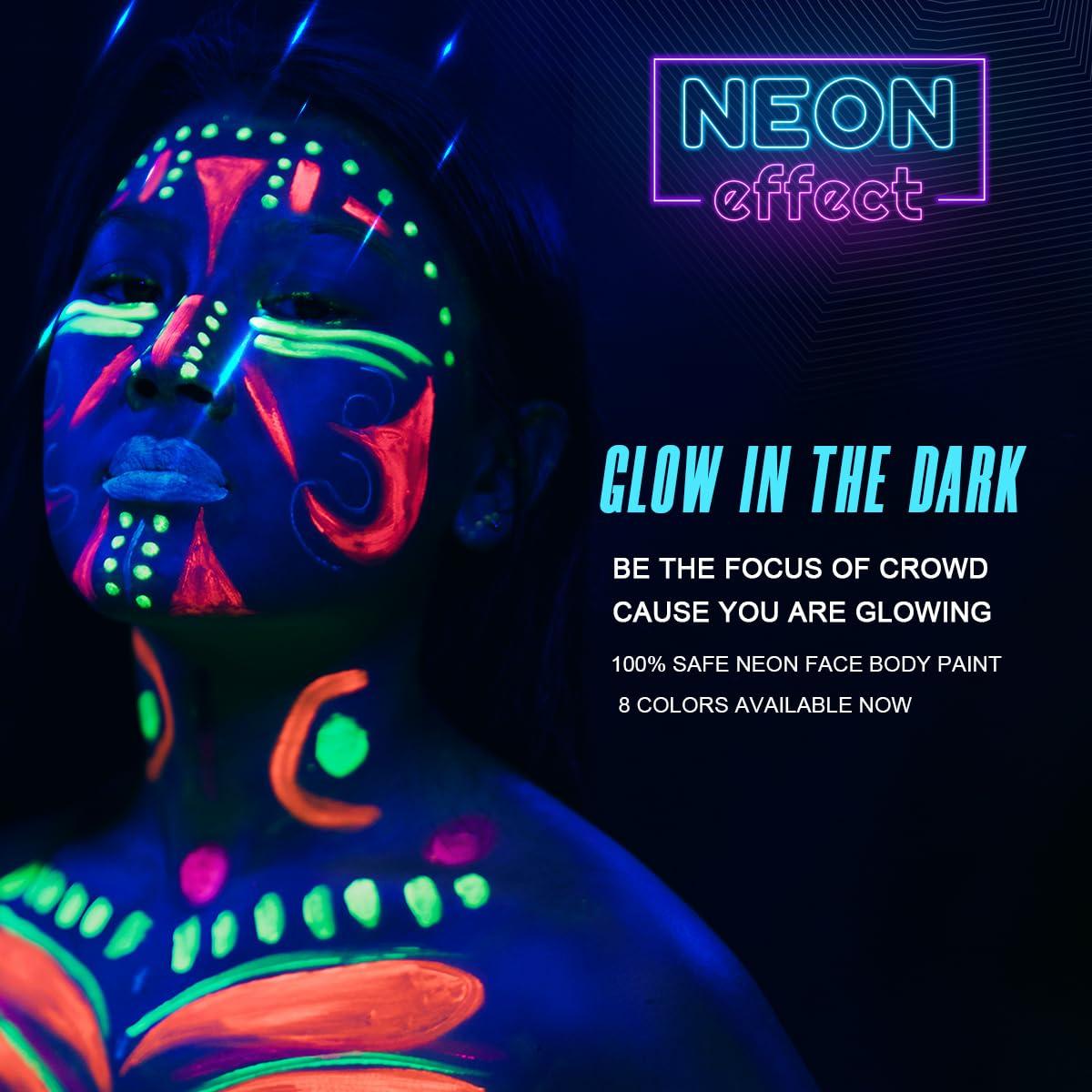 Kit de Pintura Facial y Corporal UV Neón Bowitzki 8 Tubos 10ml