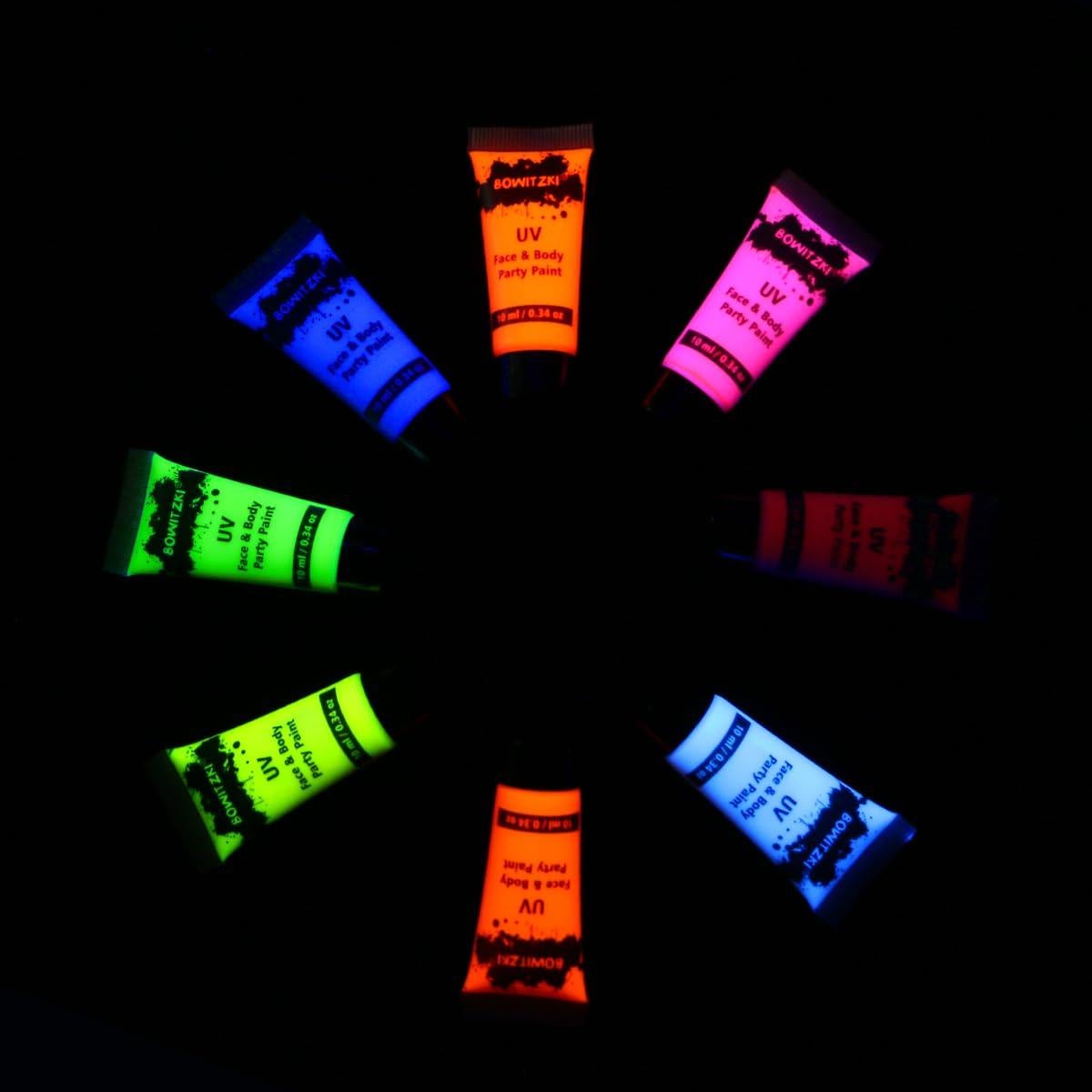 Kit de Pintura Facial y Corporal UV Neón Bowitzki 8 Tubos 10ml