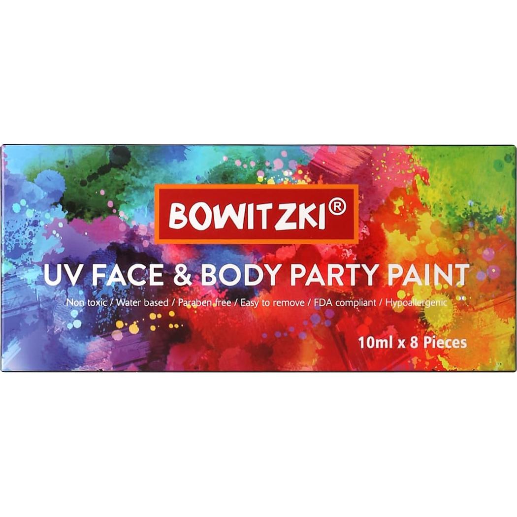 Kit de Pintura Facial y Corporal UV Neón Bowitzki 8 Tubos 10ml