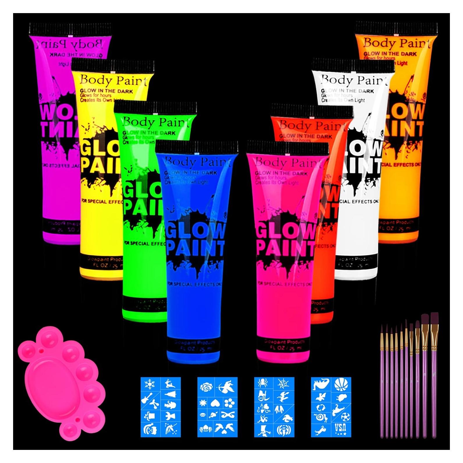 Set de Pintura Facial y Corporal Neón Lookmee - 8 Tubos 30ml