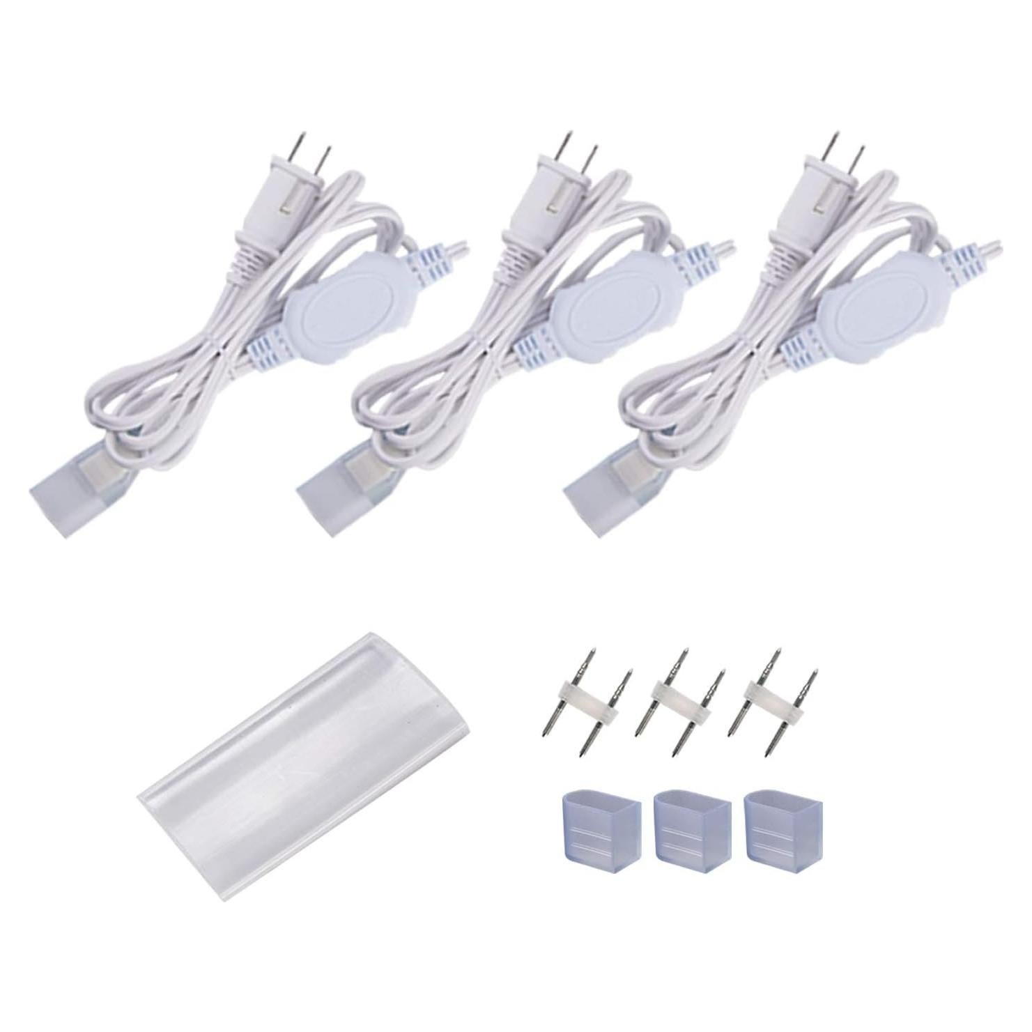 Cable de Alimentación LED Shine Decor 6FT para Neón 7x14.5mm - Paquete de 3