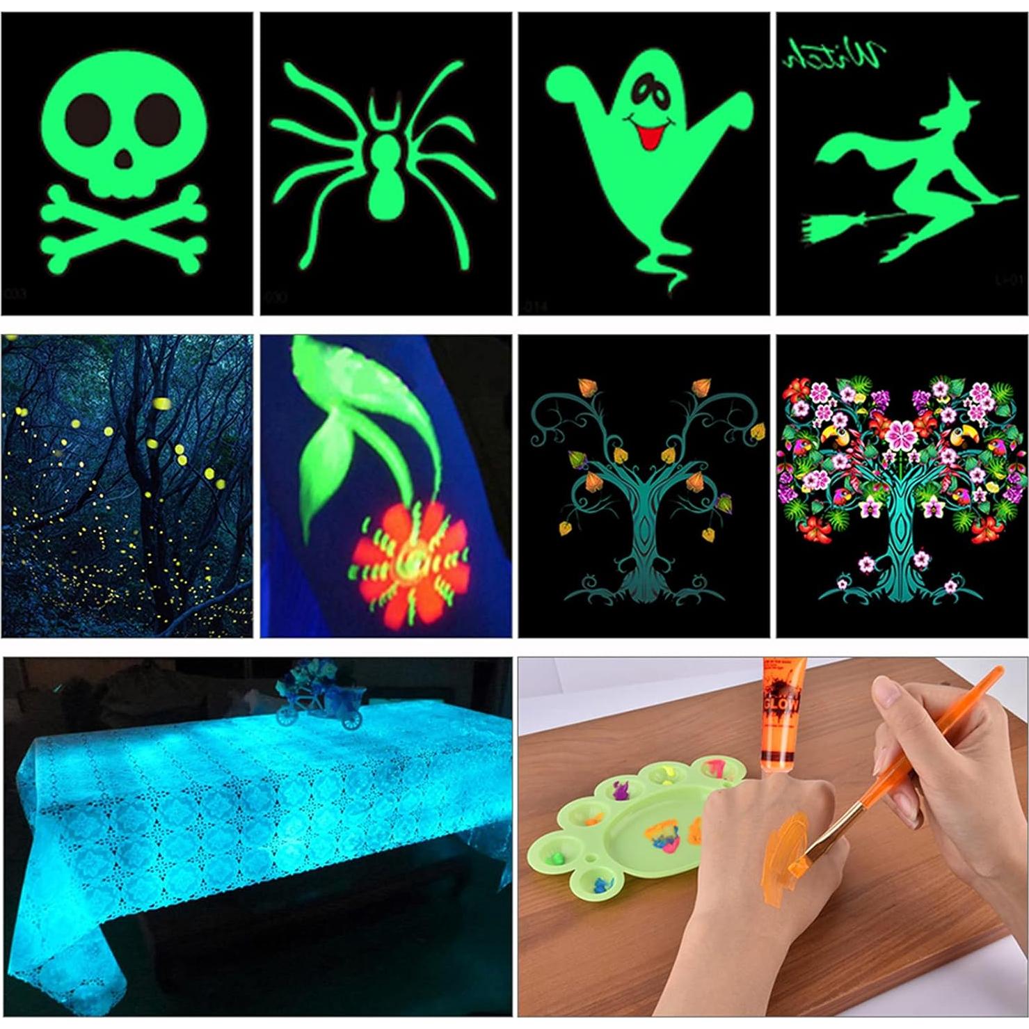 Pintura Facial y Corporal UV Neón Fluorescente GARYOB 6 Colores 10ml