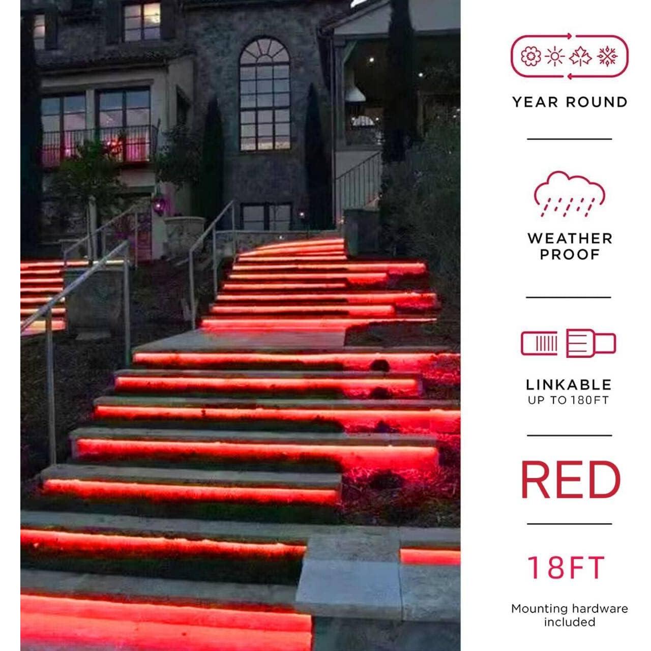 Tira de Luz LED Neón Rojo 5.49m a Prueba de Agua 120 LEDs/m