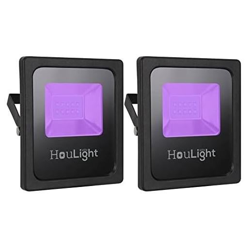Luz Negra LED UV HouLight 10W 2-Pack para Fiestas y Curado