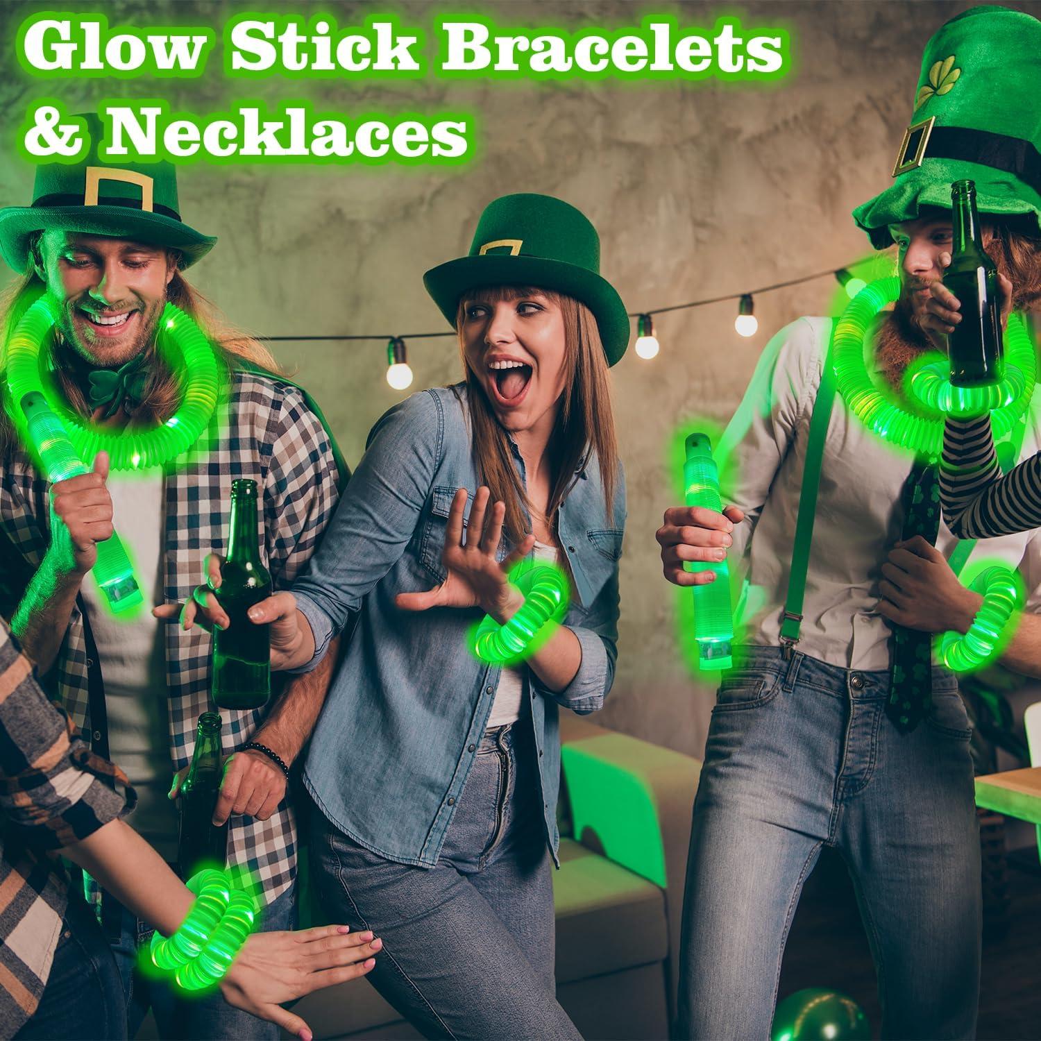 12 Palos de Luz Verde Kannove para Fiestas y Camping