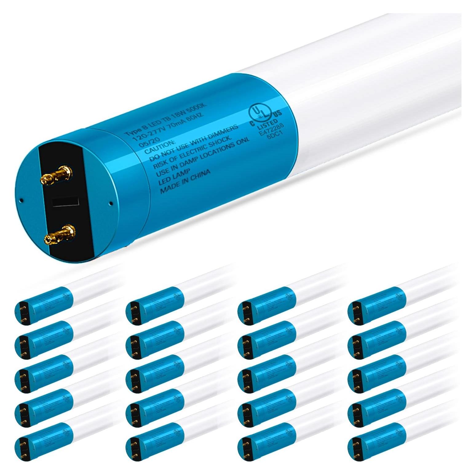 Tubo LED T8 Hykolity 4FT 18W 2400lm 5000K Bypass Balasto