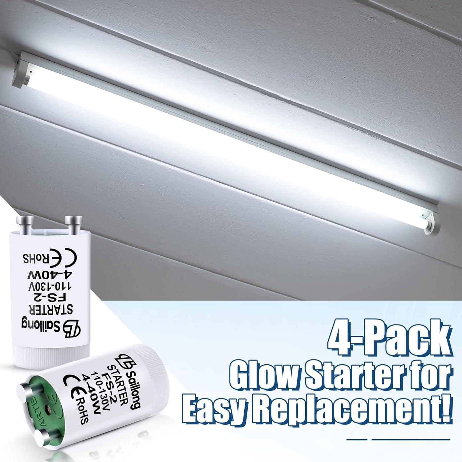 Inicio Fluorescente Saillong F S-2/S2 4 Piezas 4-40W Blanco